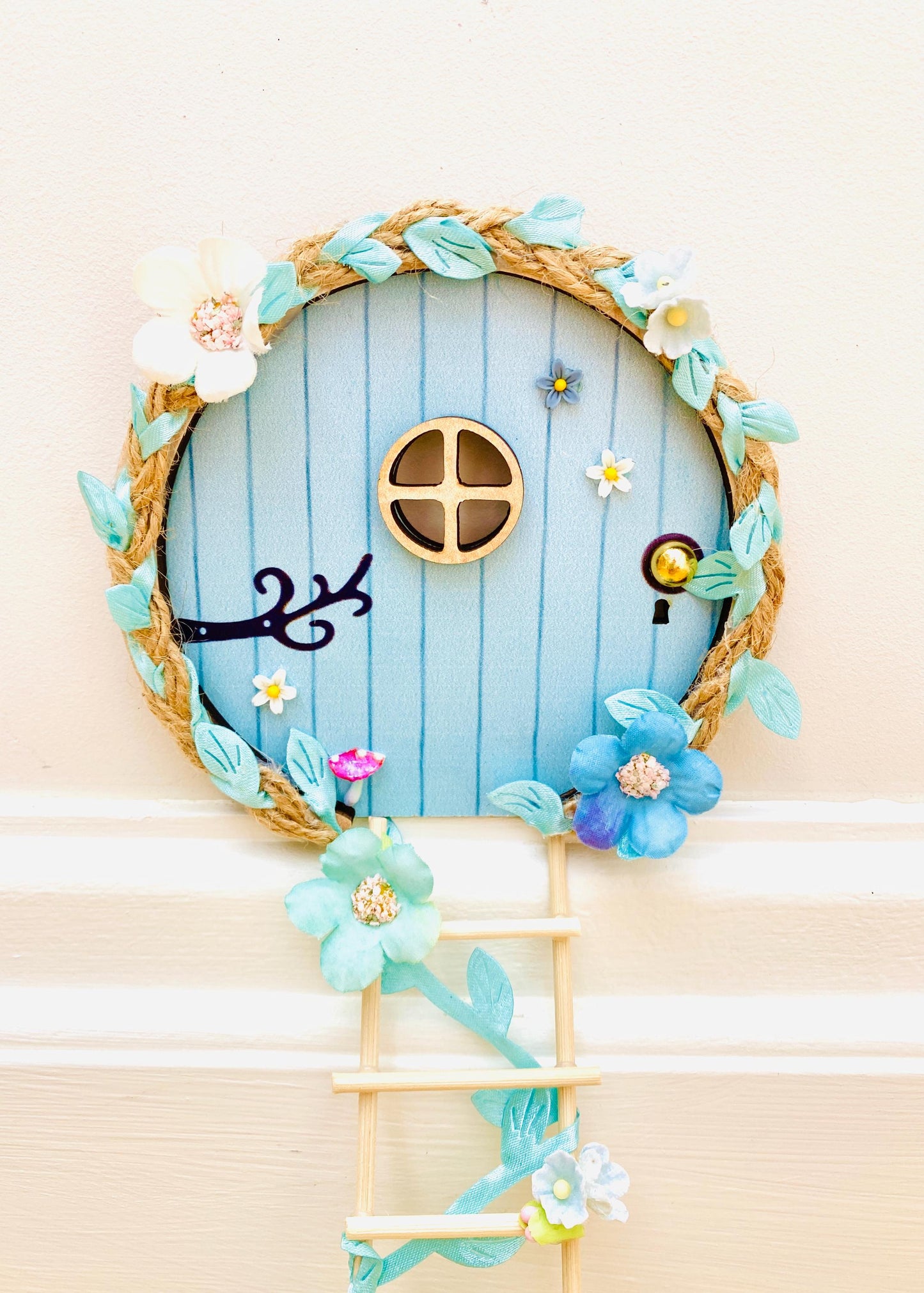 FAIRY DOOR with Ladder, Fairy Bench and Postbox for Fairy Bedroom