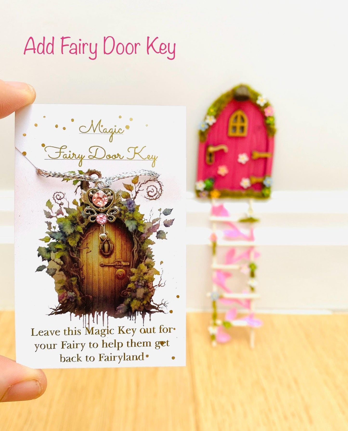 FAIRY DOOR with Ladder & Fairy Bench for Fairy Bedroom! Fairy Birthday Gift
