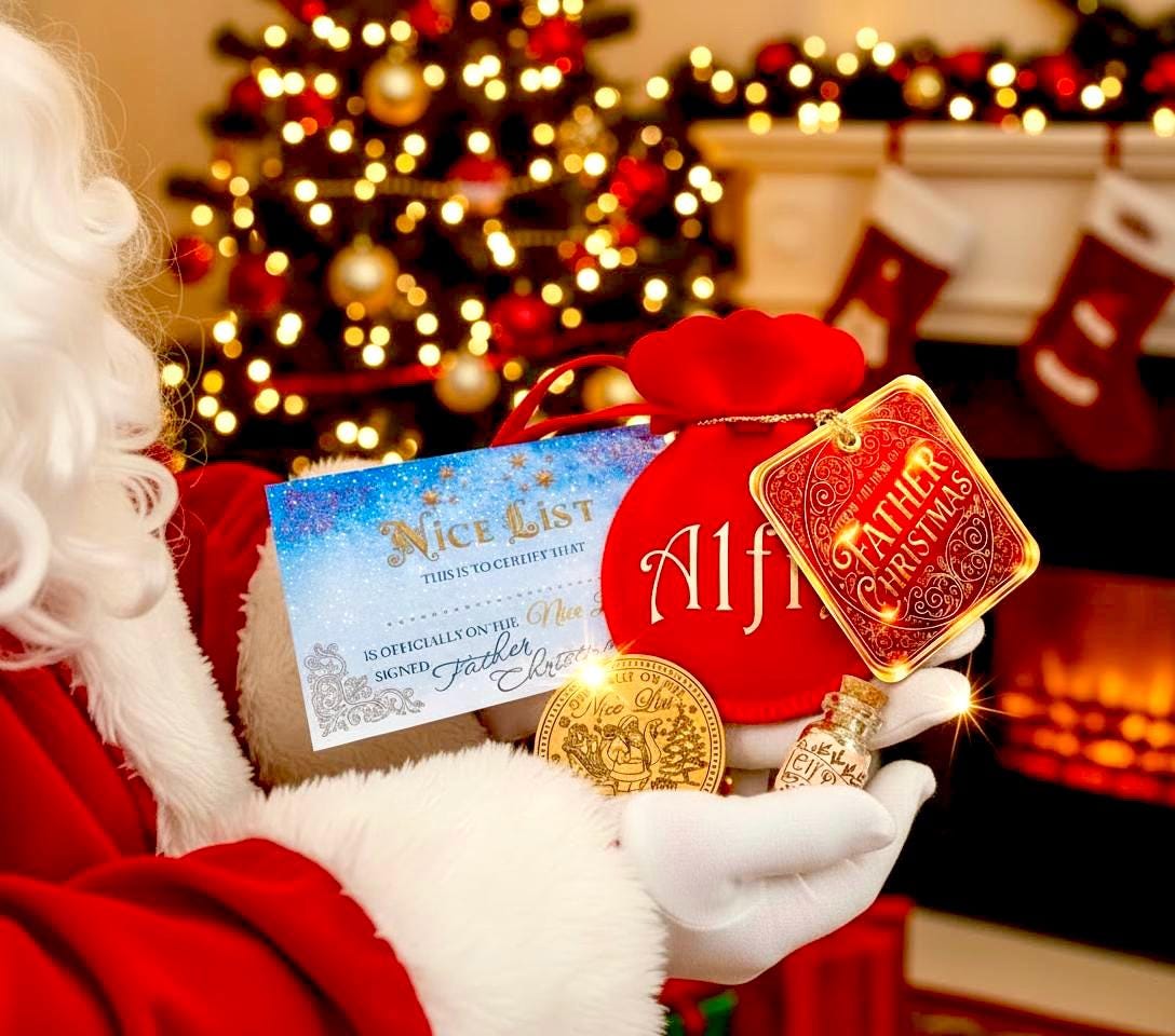 FATHER CHRISTMAS Nice List Coin - North Pole Treasury™  Leave as a Stocking Filler or Christmas Eve Box idea (with Elf Dust) Honorary Elf