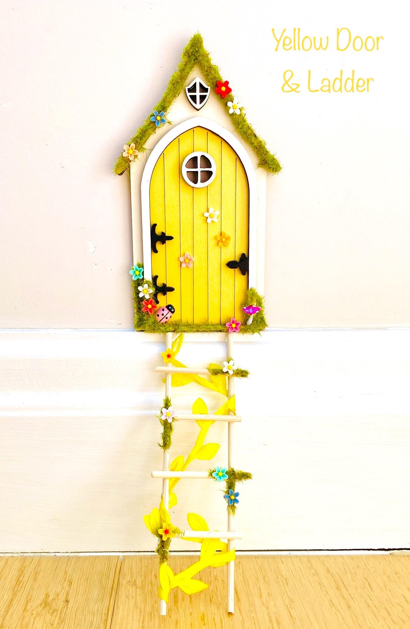 Fairy Door FAIRY HOUSE- with Ladder & Fairy Bench for Fairy Bedroom