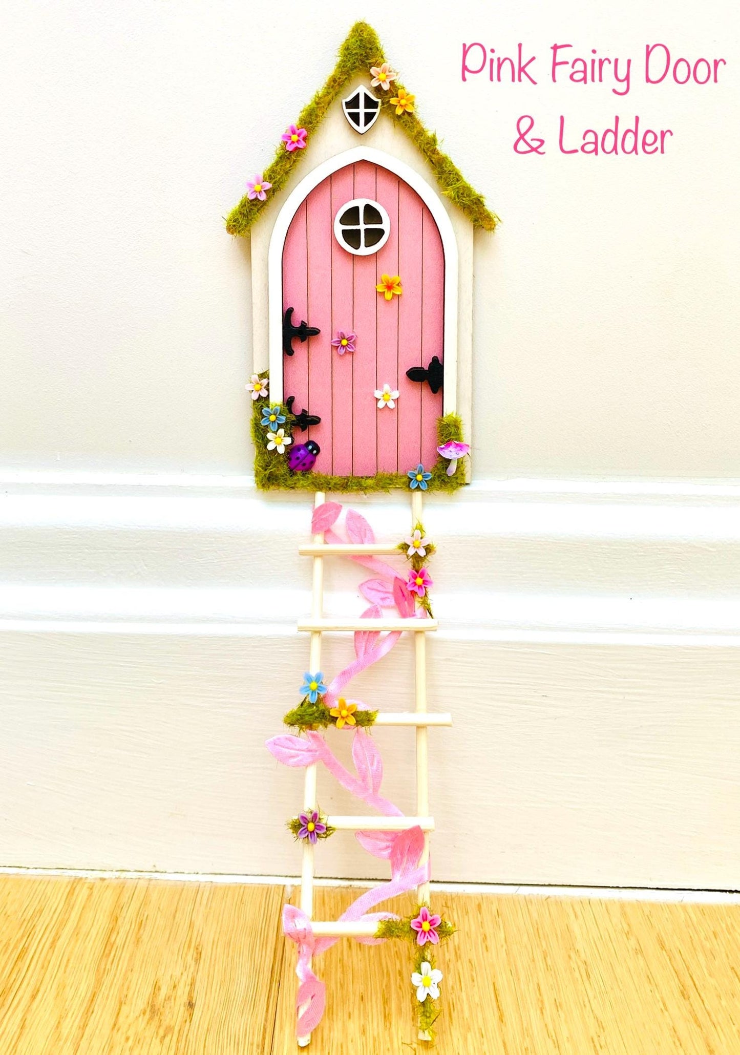 Fairy Door FAIRY HOUSE- with Ladder & Fairy Bench for Fairy Bedroom