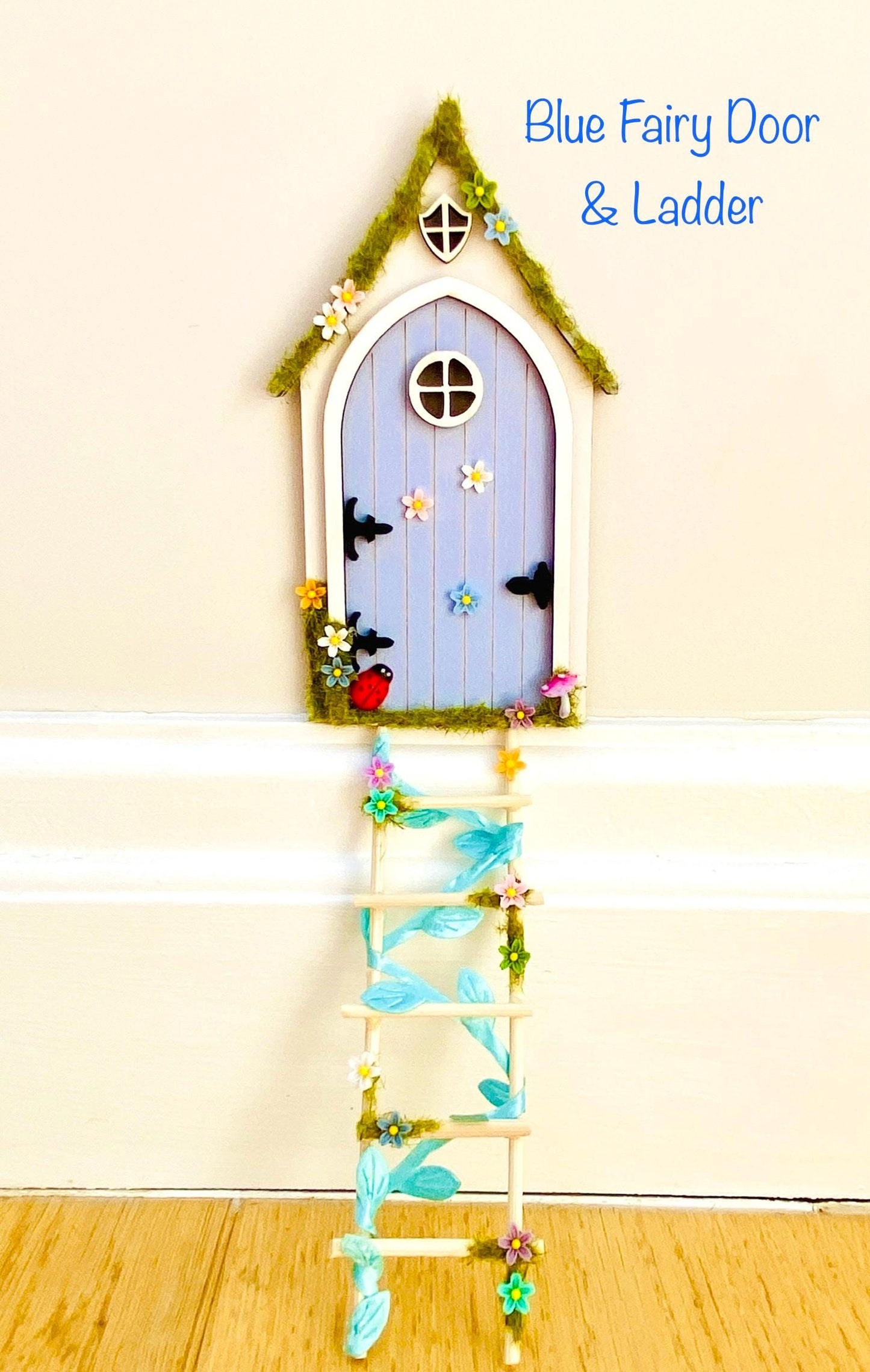 Fairy Door FAIRY HOUSE- with Ladder & Fairy Bench for Fairy Bedroom
