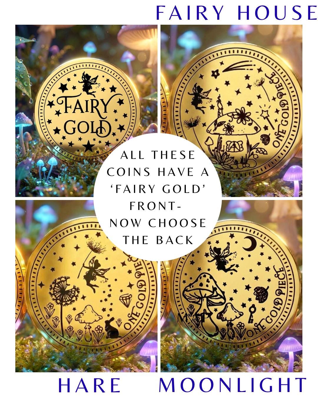 Fairy Visit Kit | Tooth Fairy Gold Coin | Fairy Dust, Fairy Wings & Fairy Wand | Fairy Door Accessories | Dummy Fairy Gift First Tooth Fairy