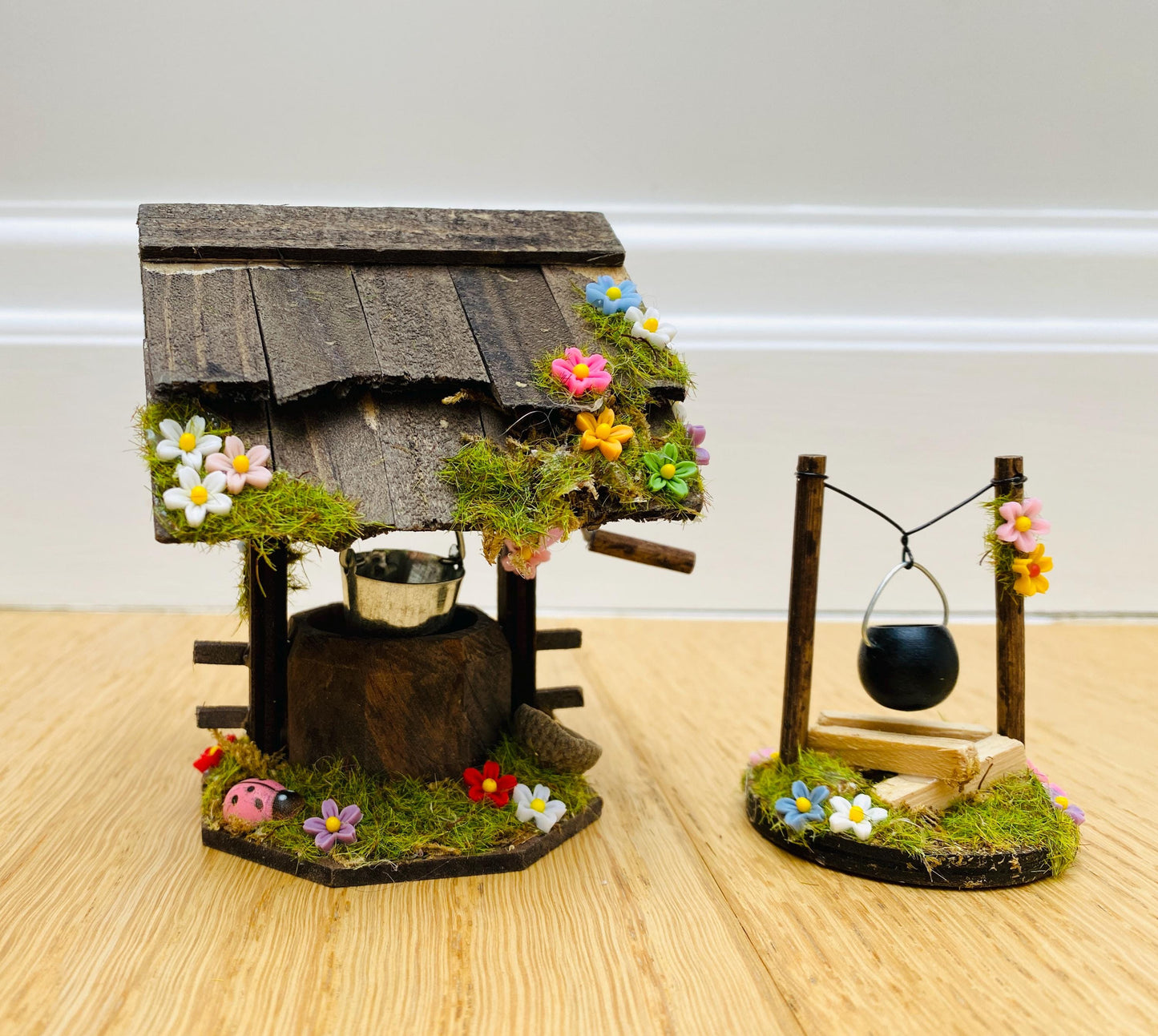 Fairy WISHING WELL and Cooking Pot - Fairy Door Accessories for Fairy Bedroom Decor