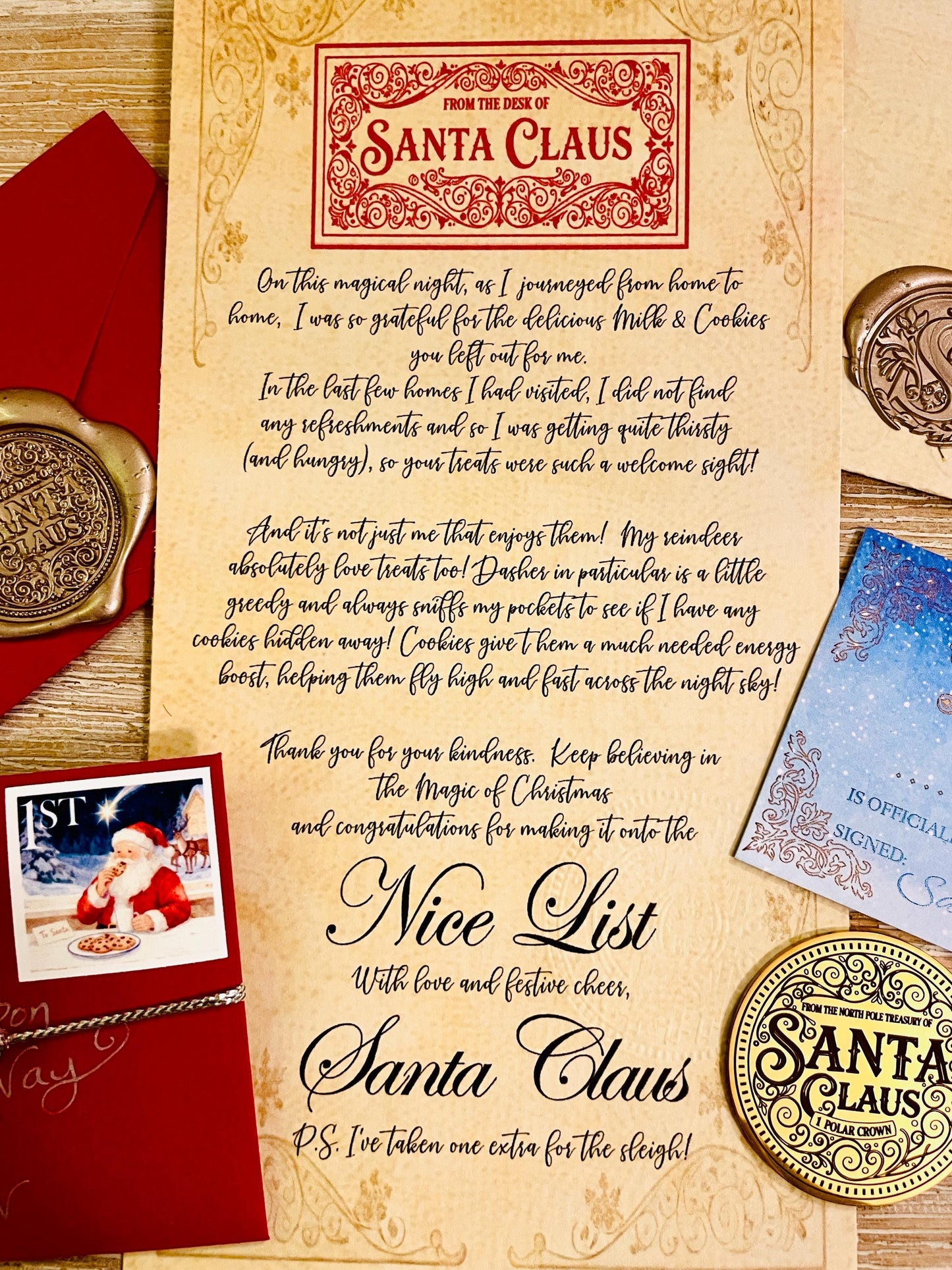 HONORARY ELF ™ Collection Coin- ‘Thank You For The Milk & Cookies’ keepsake Coin. Leave on Santa’s treat plate to be found in the morning