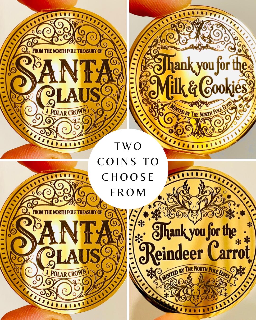 HONORARY ELF ™ Collection Coin- ‘Thank You For The Milk & Cookies’ keepsake Coin. Leave on Santa’s treat plate to be found in the morning