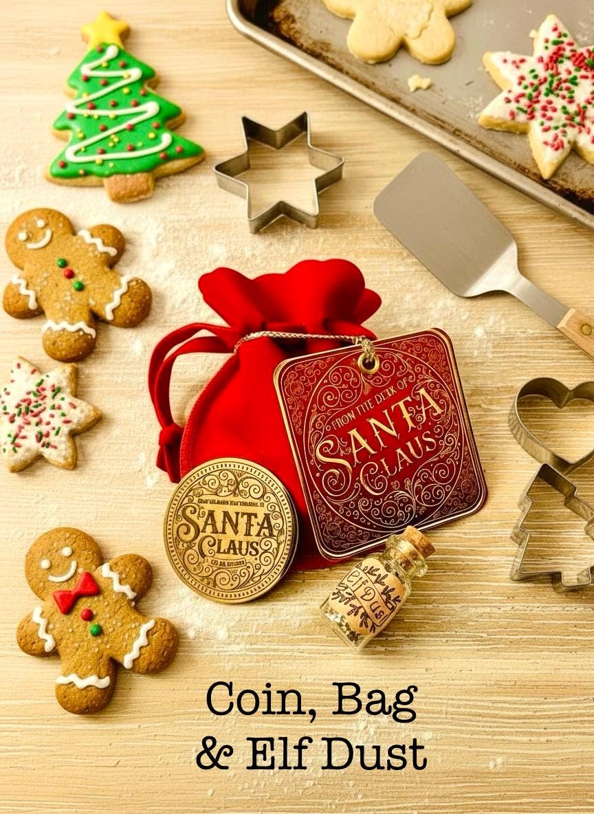 HONORARY ELF ™ Collection Coin- ‘Thank You For The Milk & Cookies’ keepsake Coin. Leave on Santa’s treat plate to be found in the morning