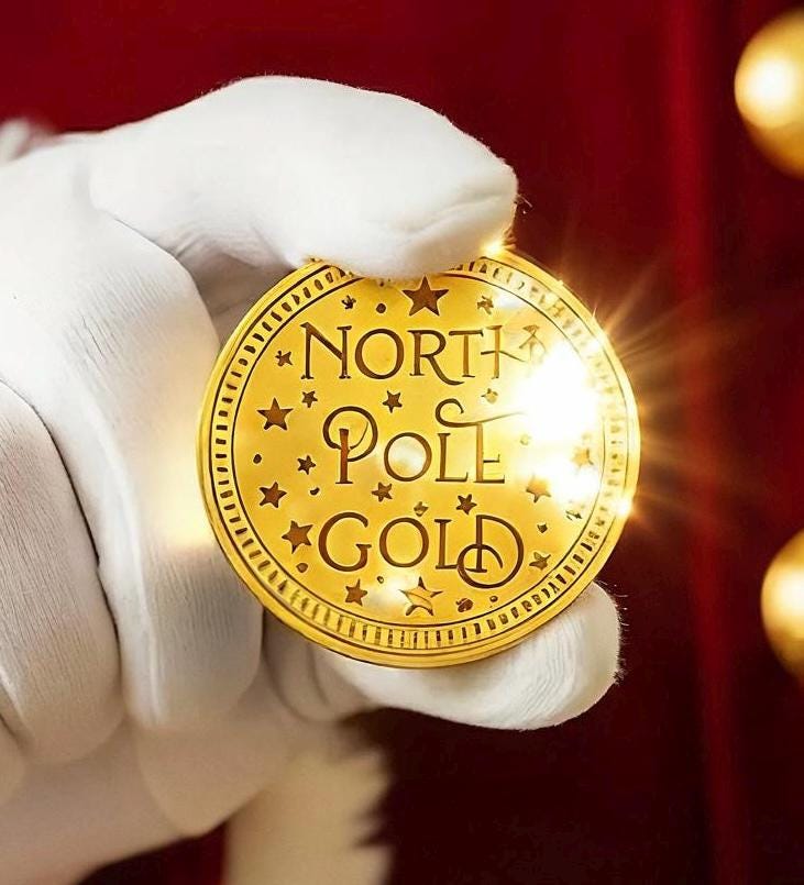 Honorary Elf™ Collection-  Santa’s Gold Coin:  Stocking Filler, Christmas Eve Box Filler Keepsake! Lapland North Pole.