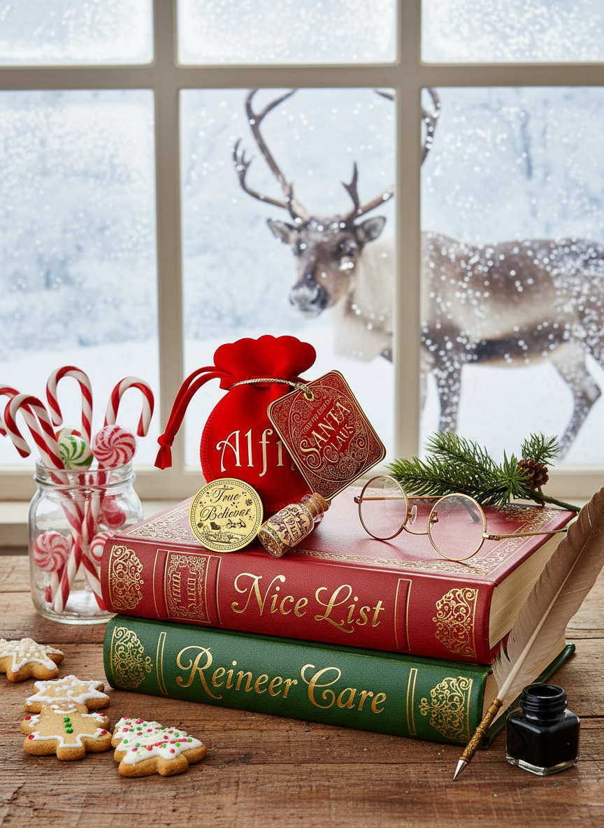 Nice List Christmas Coin with Elf Dust. True Believer Gold Coin from Santa (can be personalised)- Stocking Filler or Christmas Eve Box Filler