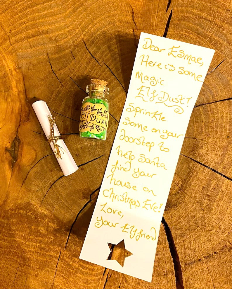 Santa Coin & Letter- perfect Father Christmas Gift (Christmas Eve Box filler- Personalised)- Nice List, Santa Golden Coin, Xmas Elf Dust