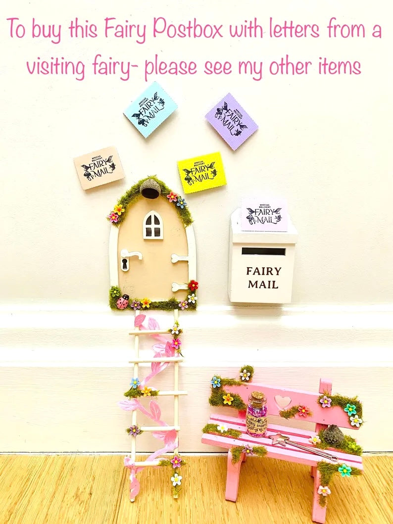 FAIRY DOOR with Ladder & Fairy Bench for Fairy Bedroom