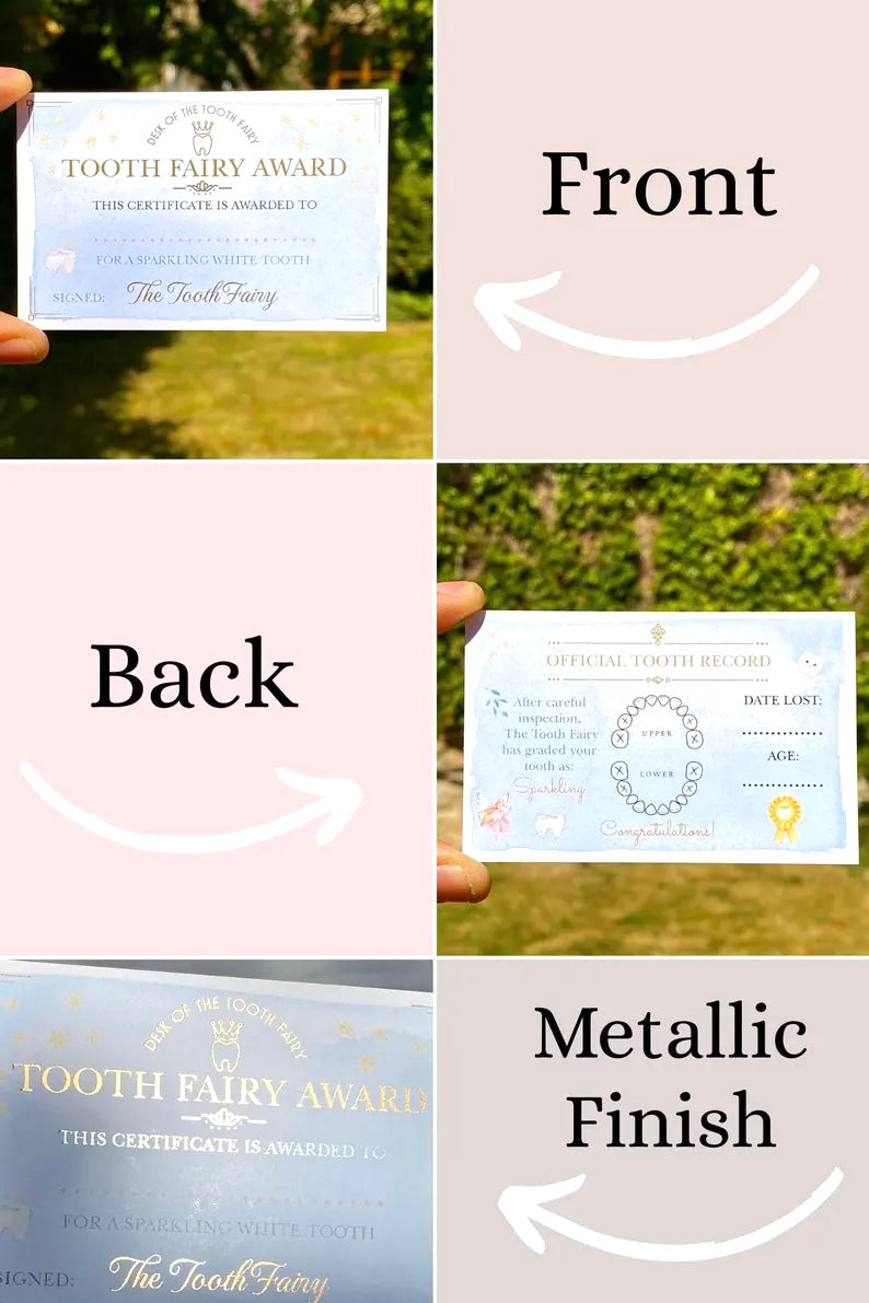 DELUXE Tooth Fairy LETTER with Tooth Certificate, Fairy Gold Coin, Fairy Dust and Tooth Fairy Gifts- Tooth Fairy Kit