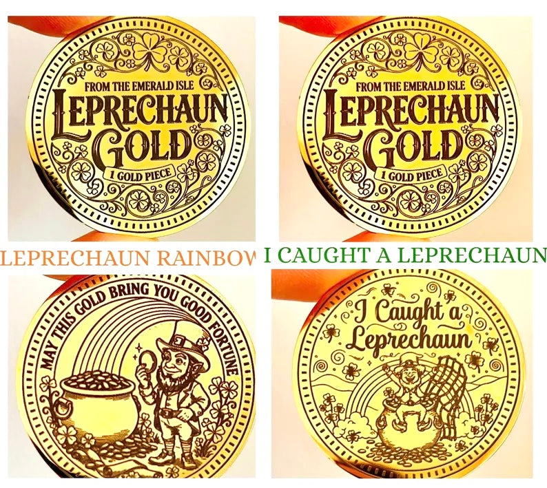 LEPRECHAUN GOLD Coin- St Patrick’s Day gift - leave for children by their Leprechaun Trap. Personalised St Patrick’s Day gift- proof of Leprechauns!