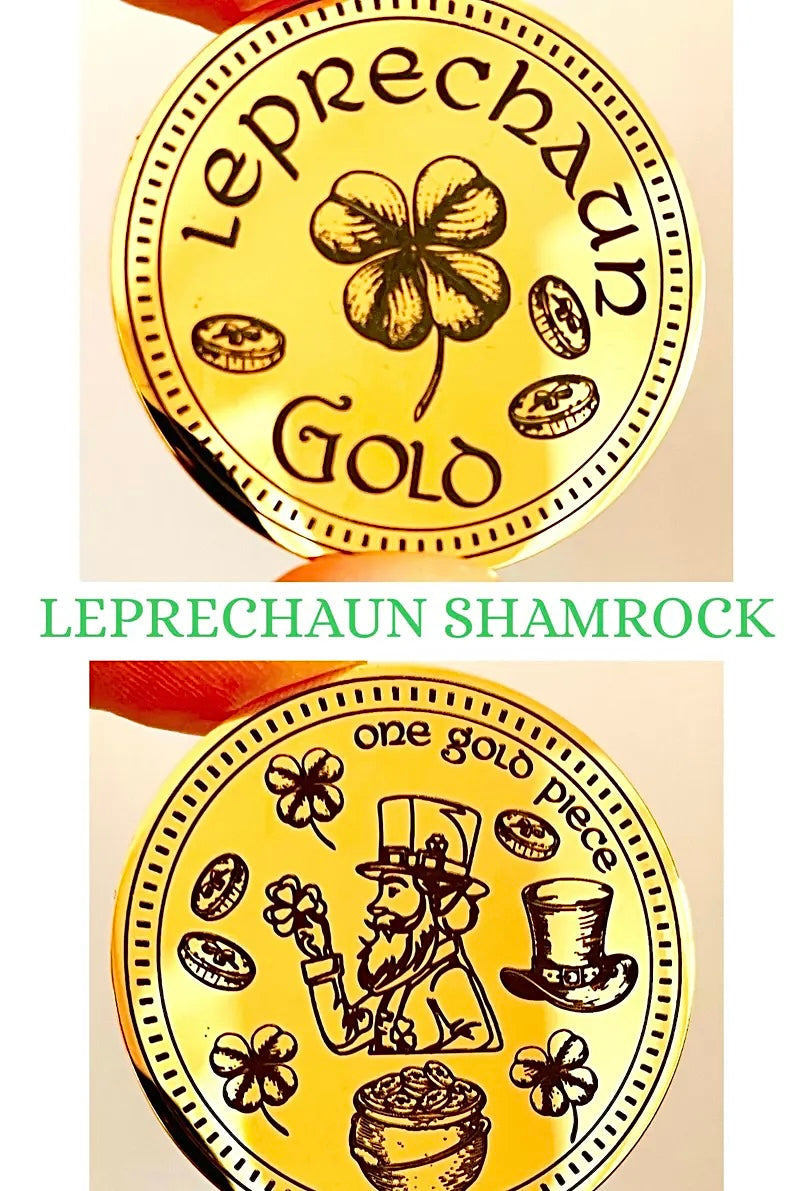 LEPRECHAUN GOLD Coin- St Patrick’s Day gift - leave for children by their Leprechaun Trap. Personalised St Patrick’s Day gift- proof of Leprechauns!