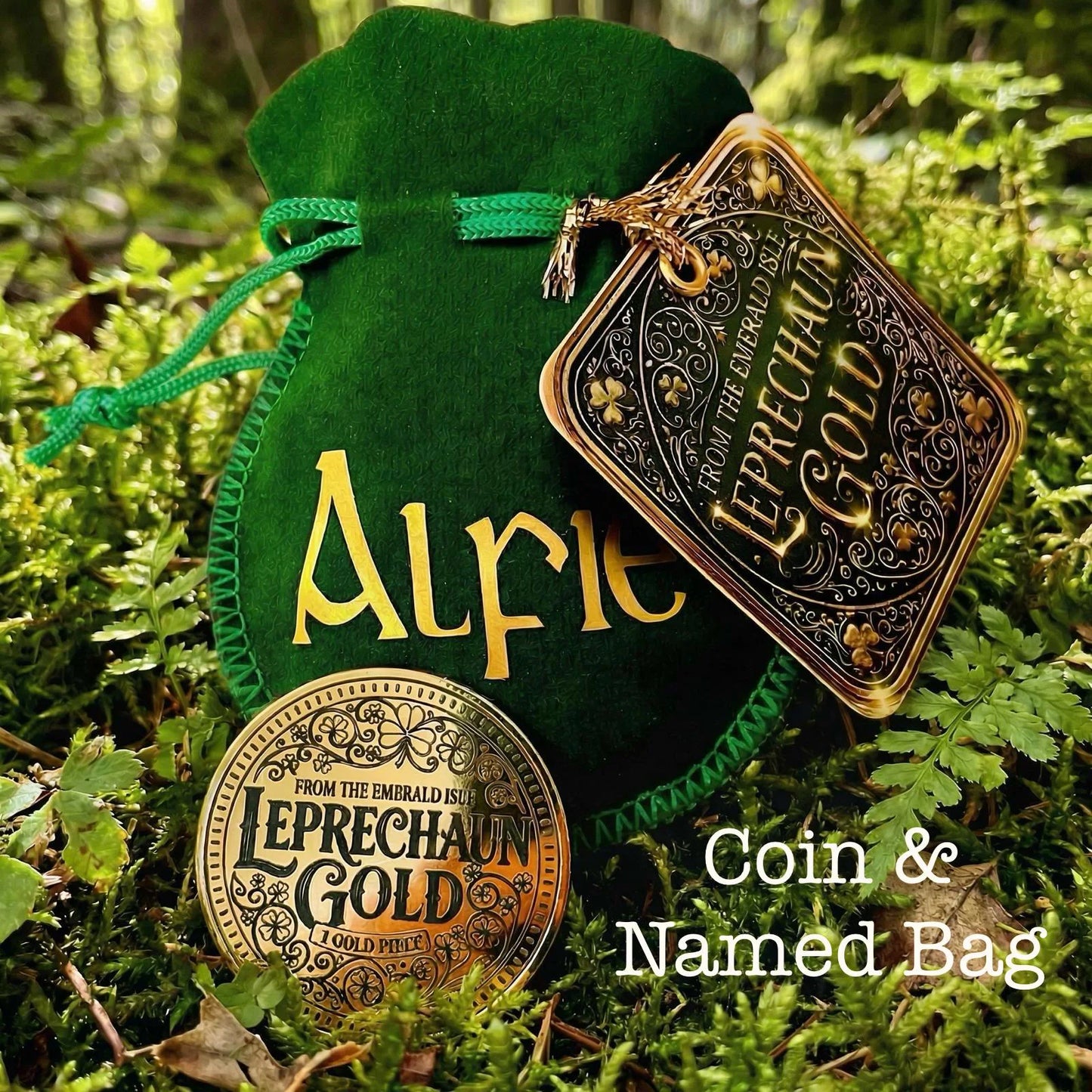 LEPRECHAUN GOLD Coin- St Patrick’s Day gift - leave for children by their Leprechaun Trap. Personalised St Patrick’s Day gift- proof of Leprechauns!