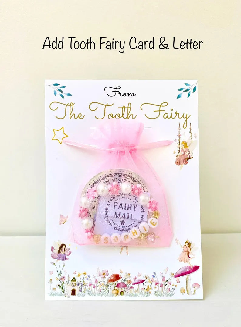 Tooth Fairy Bracelet Fairy Gift & Letter! Party Bag Fillers, Fairy Gift Fairy for Fairy Party Bags! Tooth Fairy Letter and Gift! First Tooth Gold Coin