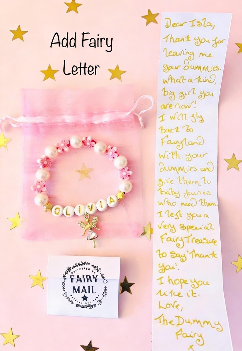 Dummy Fairy Gift & Letter! Party Bag Fillers, Fairy Gift Fairy for Fairy Party Bags! Soother Fairy Gift! Binkie Fairy Award