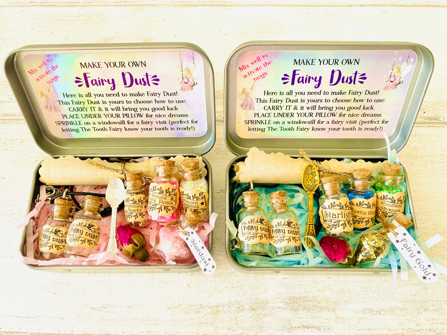 Make Your Own FAIRY DUST -perfect gift from the Tooth Fairy or Fairy Party Bag Fillers, mini Fairy Dust Bottles, Fairy Birthday Gift
