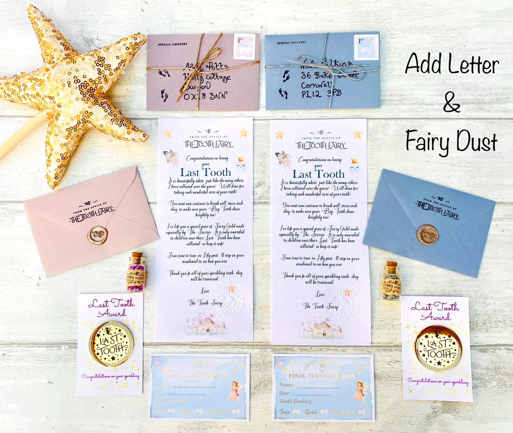 Last Tooth Fairy Gold COIN & LETTER | Final Milk Tooth Keepsake Gift __etsy:6753895270
