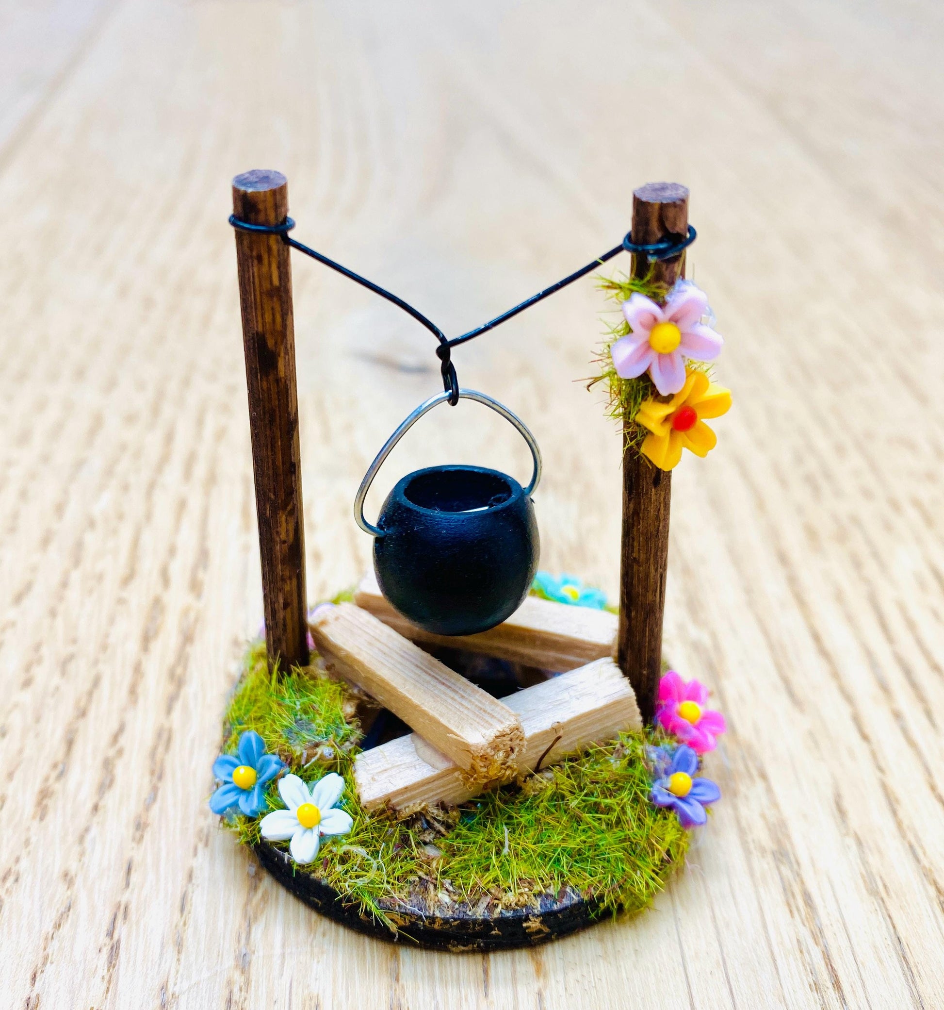 Lilac FAIRY DOOR with Ladder, Fairy Bench & Fairy Postbox for Fairy Bedroom- Lilac Fairy Door