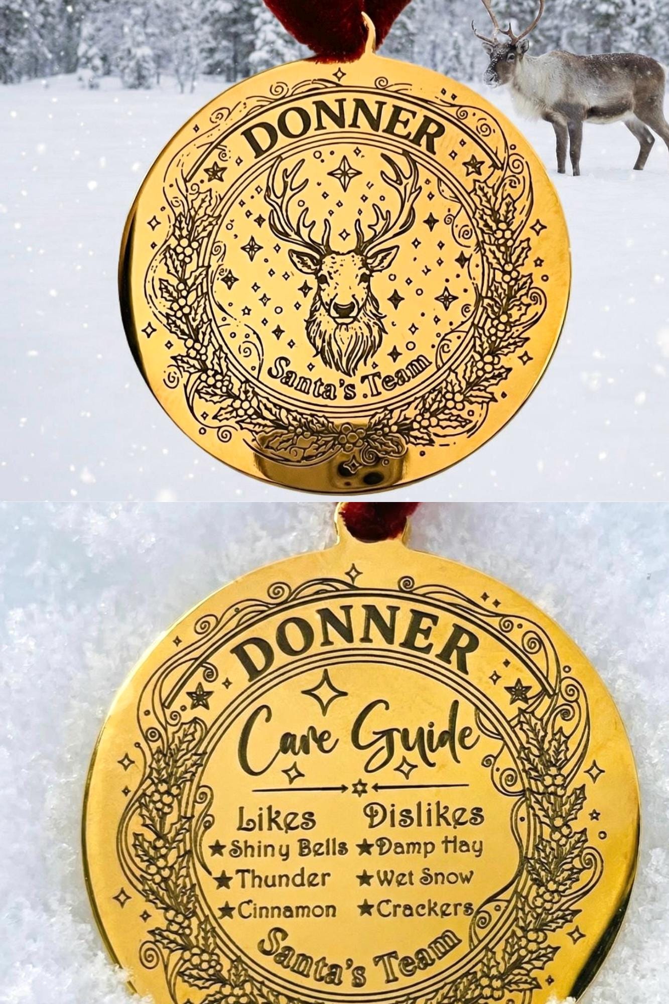 Lost REINDEER TAG- Santa’s Reindeer lost their Metal tag whilst visiting! Christmas Eve Box filler Stocking Filler. Honorary Elf™ Collection