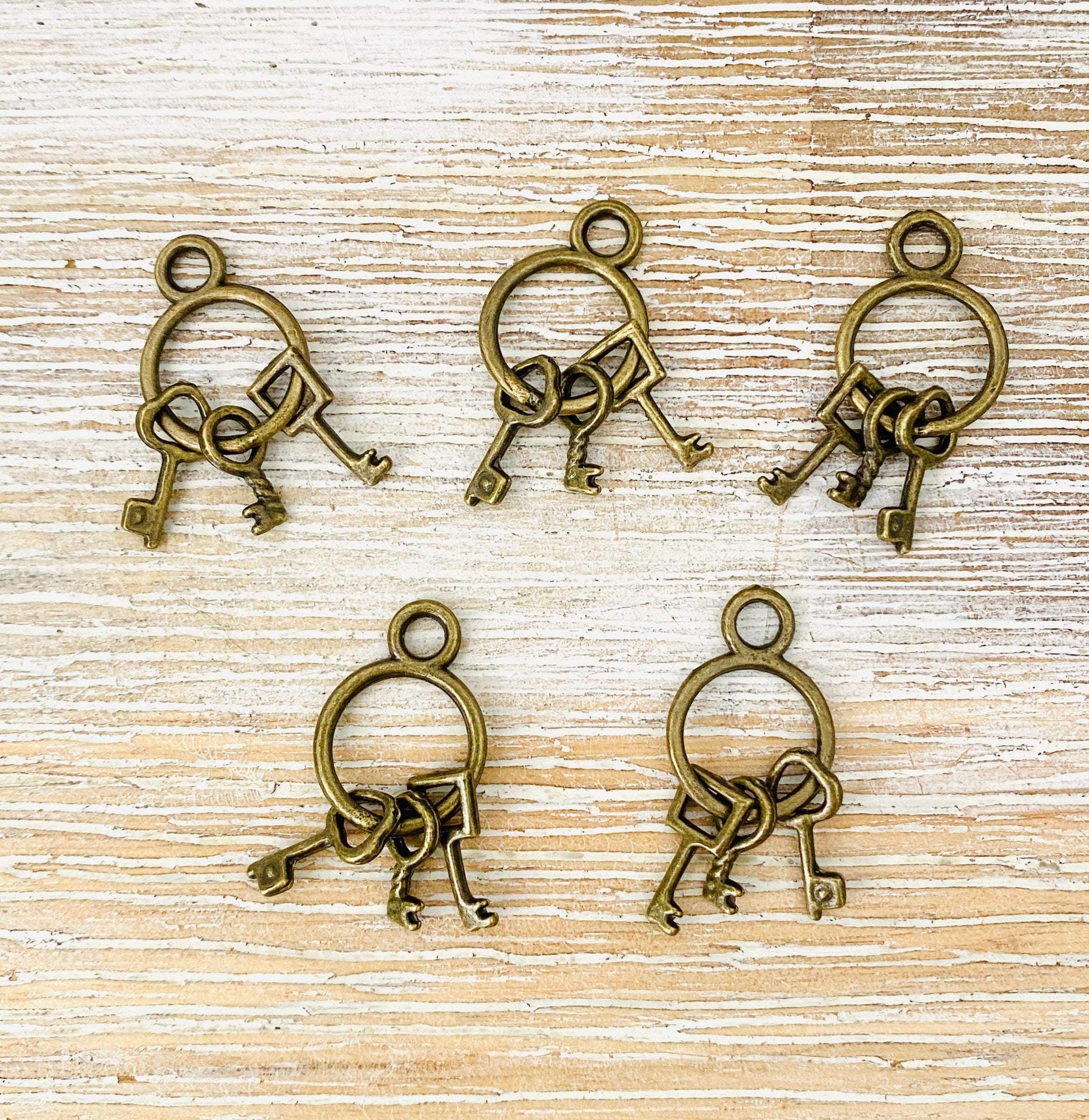 Mini Fairy Keys- Tiny metal keys for dollhouse crafts- key charms- dollhouse miniatures- 13mm, 1:16 scale! Mini Fairy Keys for Fairy Doors