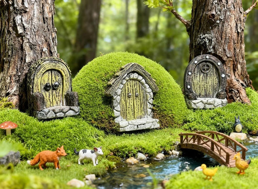 Miniature Fairy Doors for Fairy Garden Supplies. Mini resin doors for terrarium. Tiny DIY Fairy Garden Home.
