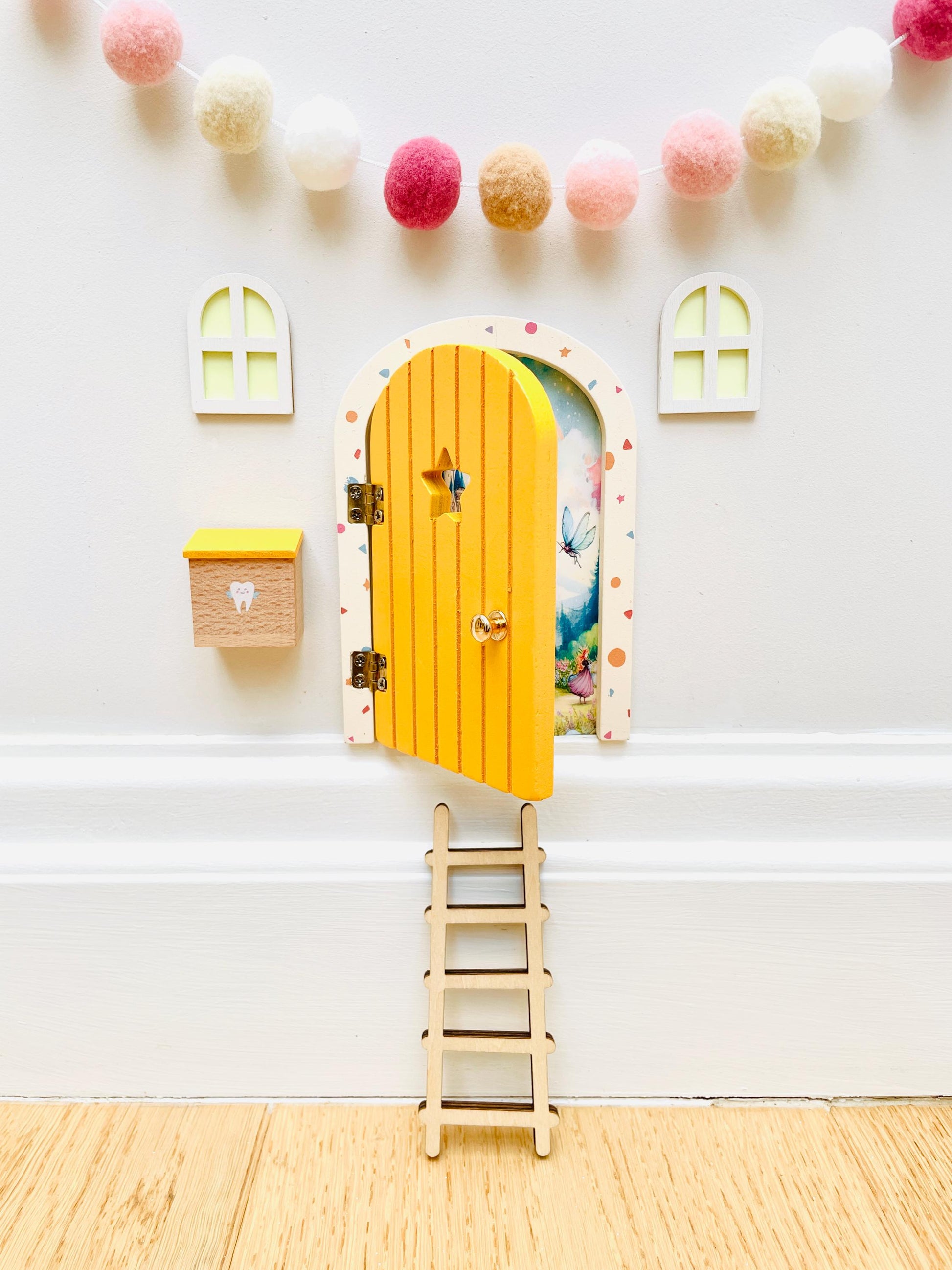 OPENING Fairy Doors - Fairy Bedroom Decor- perfect Fairy Birthday Gift! Fairy Door Key with Fairy Dust and Fairy Gold Coin.