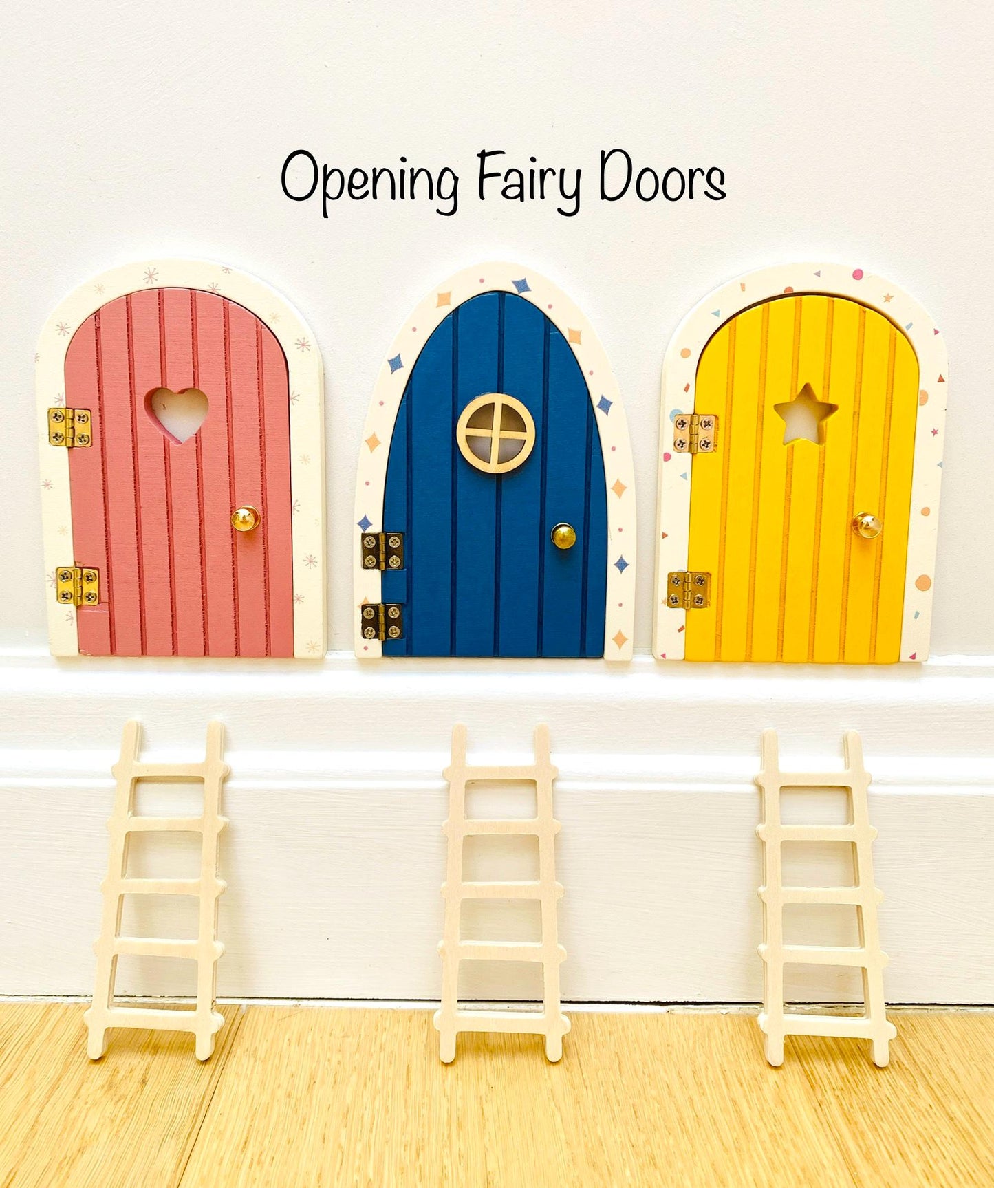 OPENING Fairy Doors - Fairy Bedroom Decor- perfect Fairy Birthday Gift! Fairy Door Key with Fairy Dust and Fairy Gold Coin.