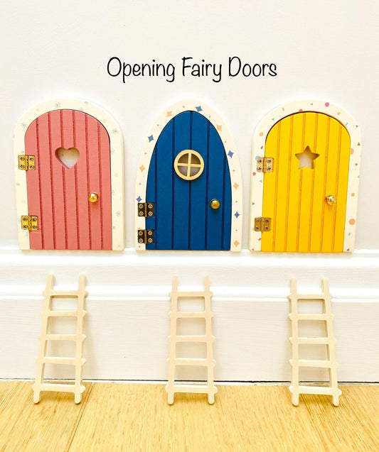 OPENING Fairy Doors - Fairy Bedroom Decor- perfect Fairy Birthday Gift! Fairy Door Key with Fairy Dust and Fairy Gold Coin.