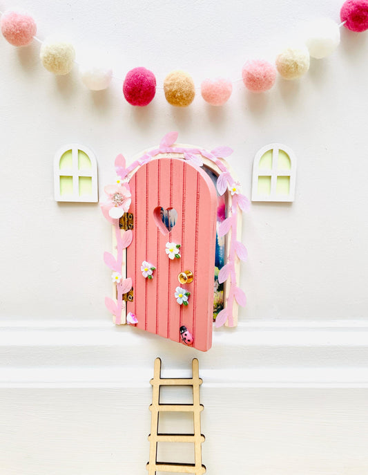 OPENING Fairy Doors -Fairy Bedroom Decor- perfect Fairy Birthday Gift! Wooden Fairy Door with Key, Fairy Dust and Fairy Gold Coin.