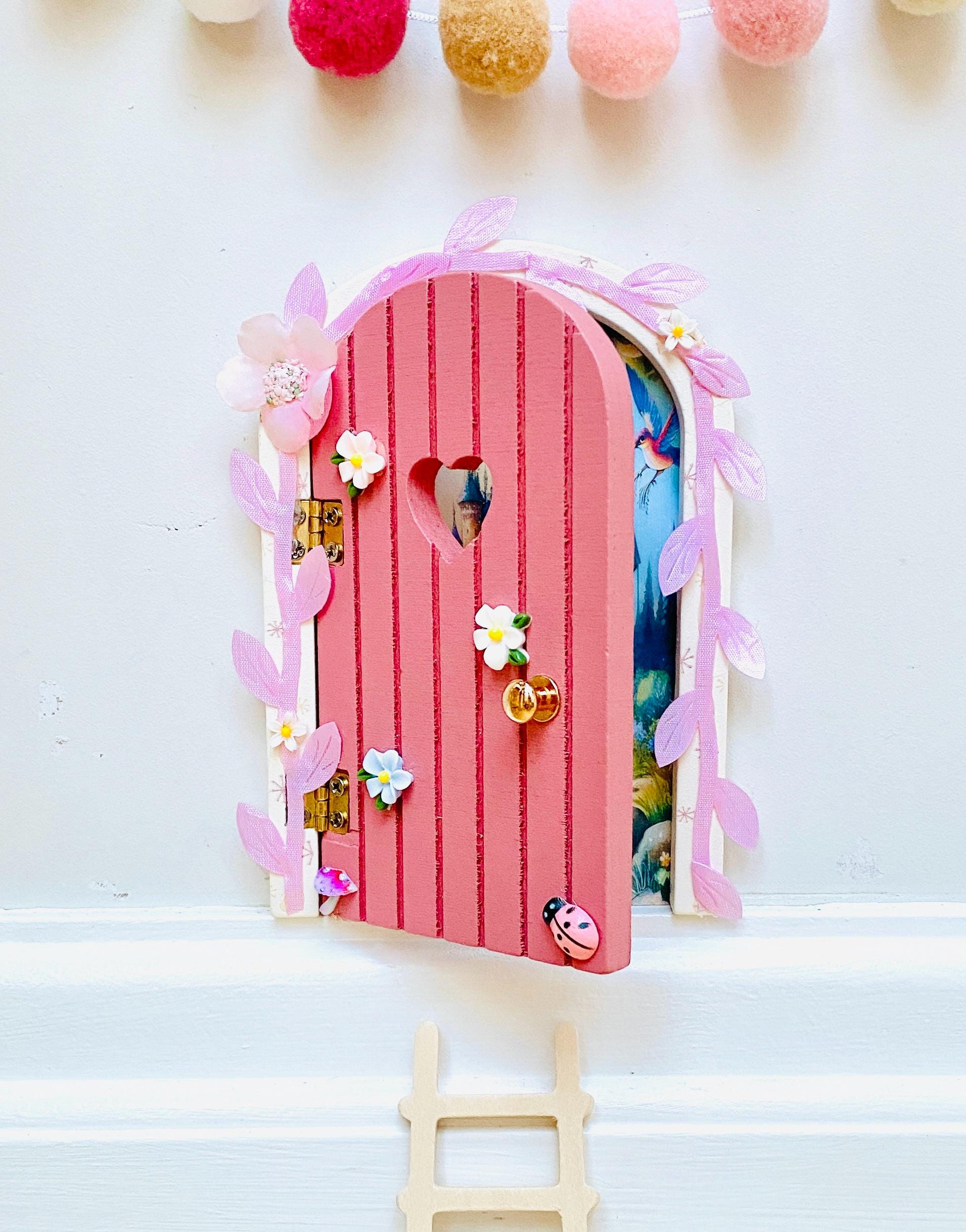 OPENING Fairy Doors -Fairy Bedroom Decor- perfect Fairy Birthday Gift! Wooden Fairy Door with Key, Fairy Dust and Fairy Gold Coin.