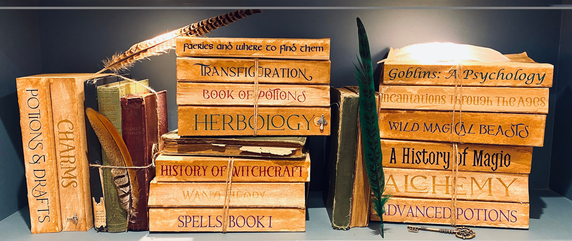 Old Spell Books & Wizard School Textbooks | Wizard bedroom decor | Fantasy Wedding Props __etsy:6001128623