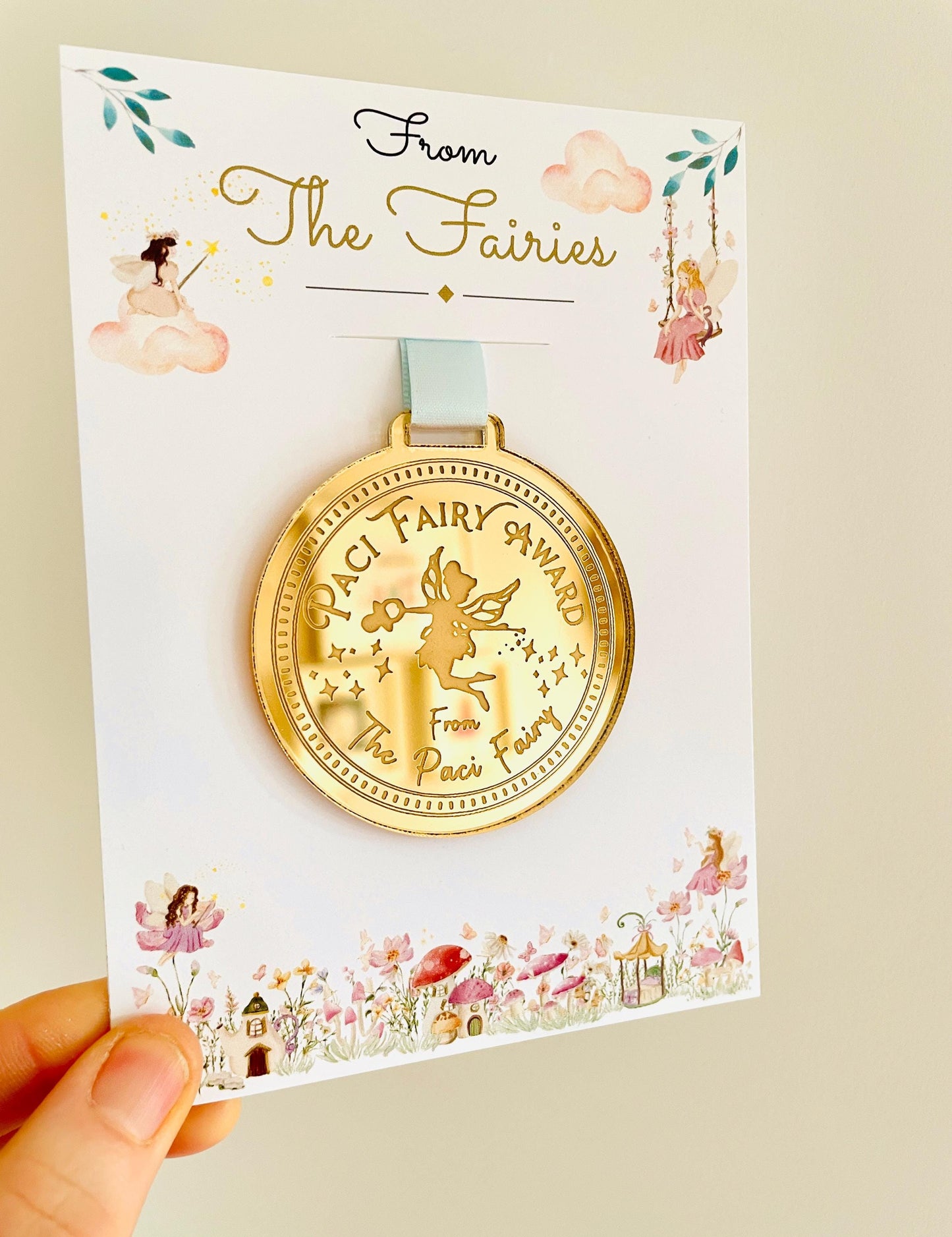 PACI Fairy MEDAL and Pacifier Fairy Letter! Paci Fairy Gift with Gold Coin and Fairy Dust (Binky Fairy Letter, Soother Fairy Letter). __etsy:7641281498