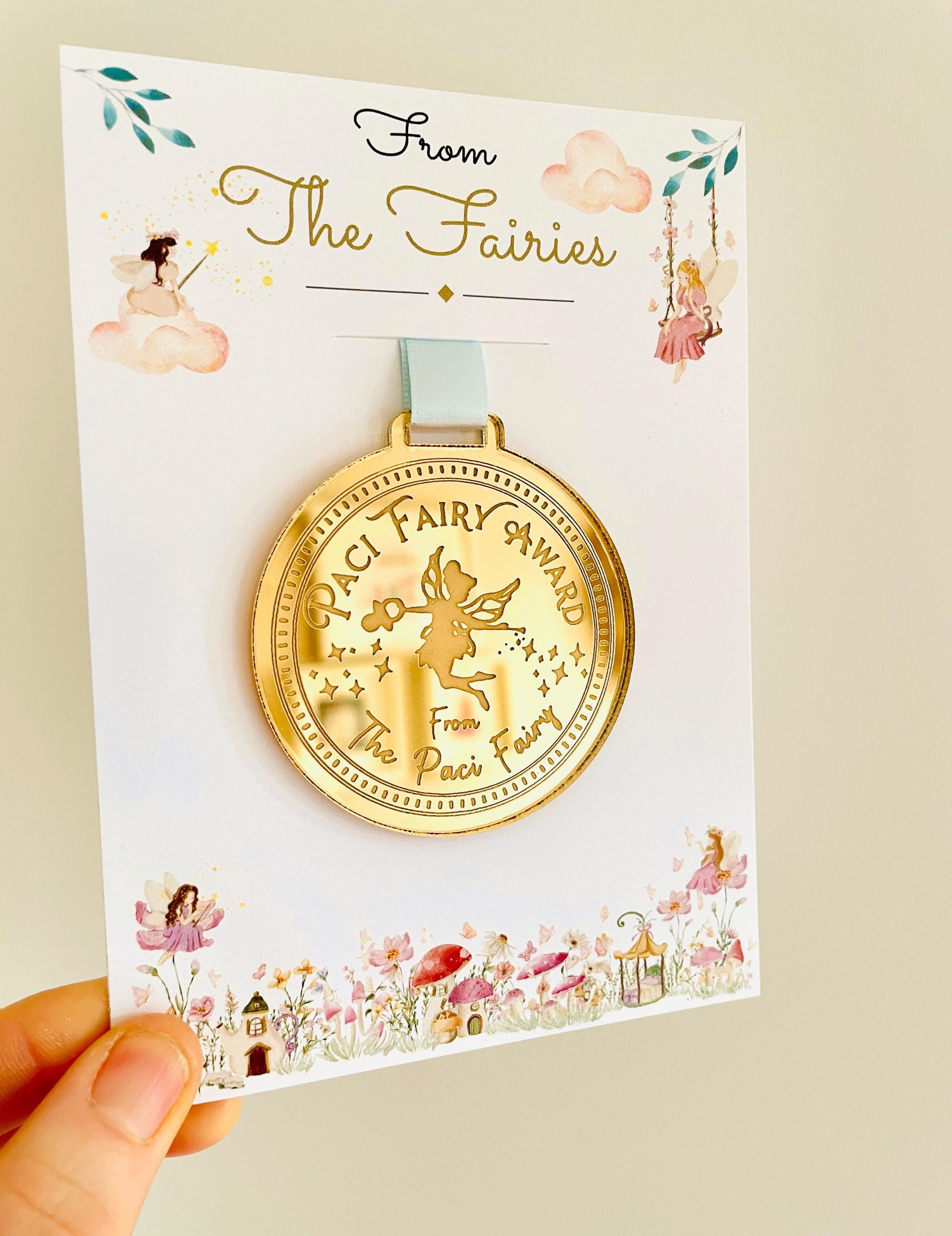 PACI Fairy MEDAL and Pacifier Fairy Letter! Paci Fairy Gift with Gold Coin and Fairy Dust (Binky Fairy Letter, Soother Fairy Letter). __etsy:7641281498
