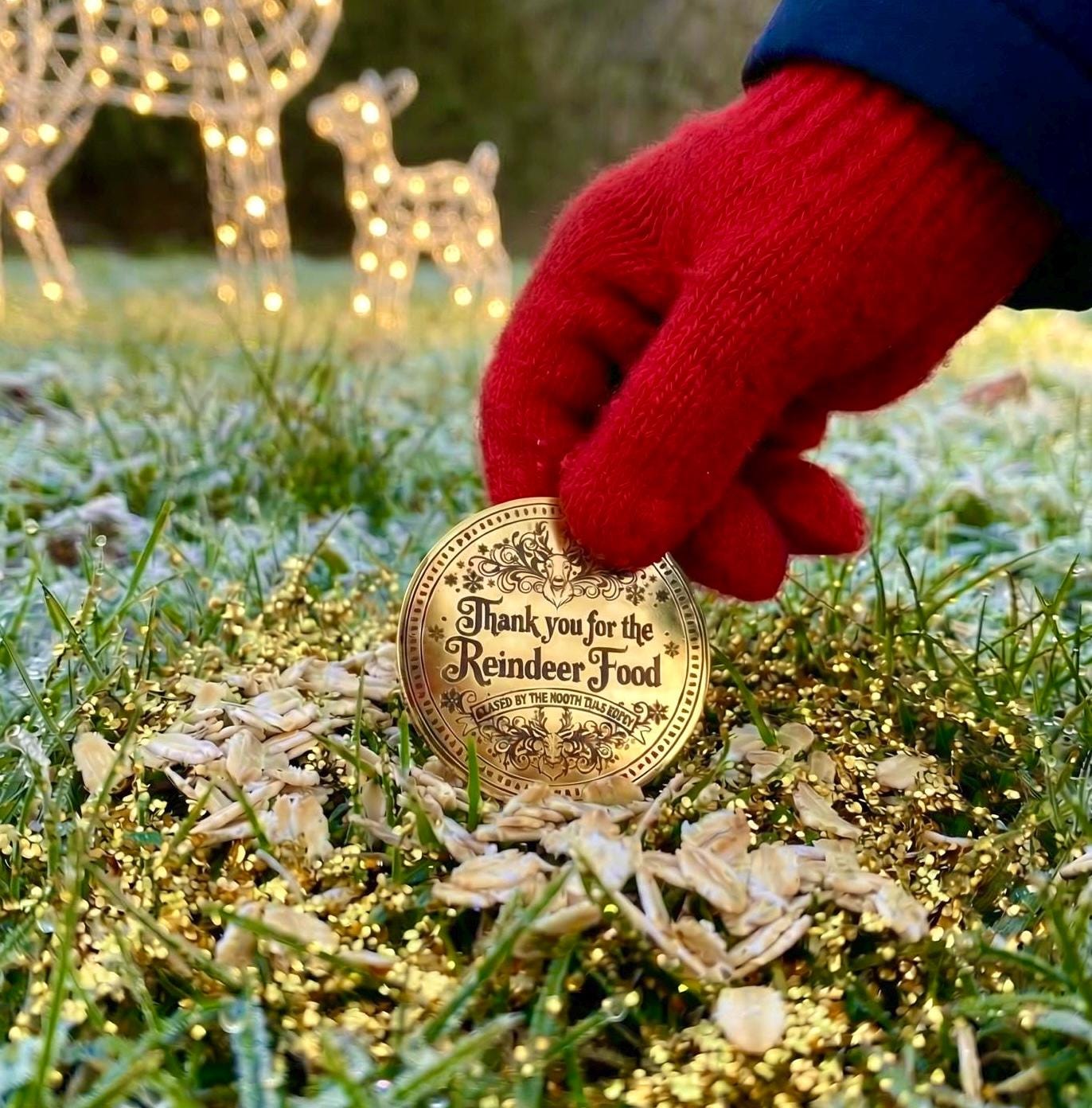 SANTA Gold Coin- Thank You For The REINDEER FOOD! Honorary Elf™ Collection. Leave where you scatter Reindeer Food for Christmas morning!