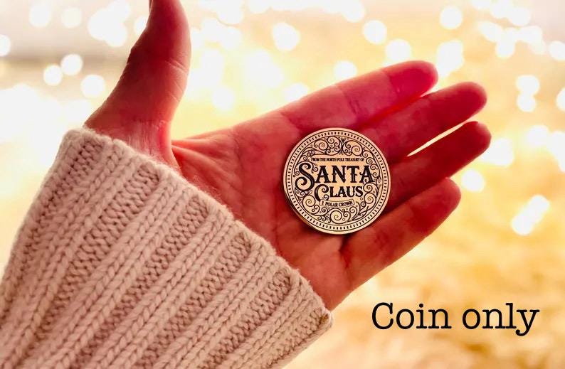 SANTA Gold Coin- Thank You For The REINDEER FOOD! Honorary Elf™ Collection. Leave where you scatter Reindeer Food for Christmas morning!