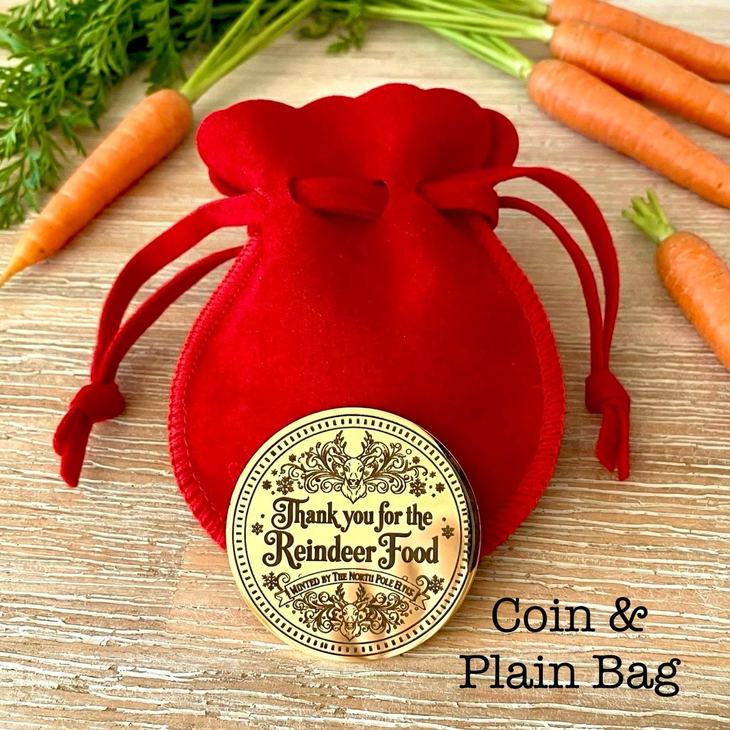 SANTA Gold Coin- Thank You For The REINDEER FOOD! Honorary Elf™ Collection. Leave where you scatter Reindeer Food for Christmas morning!