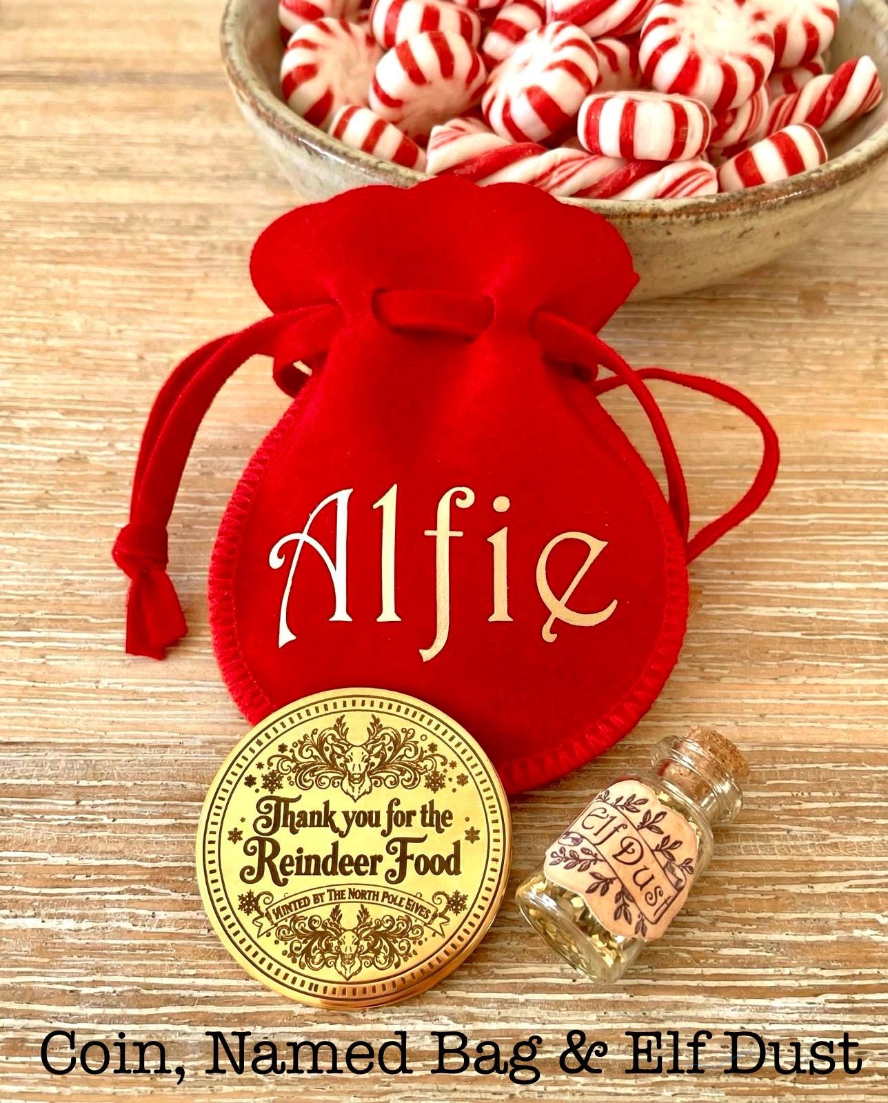 SANTA Gold Coin- Thank You For The REINDEER FOOD! Honorary Elf™ Collection. Leave where you scatter Reindeer Food for Christmas morning!
