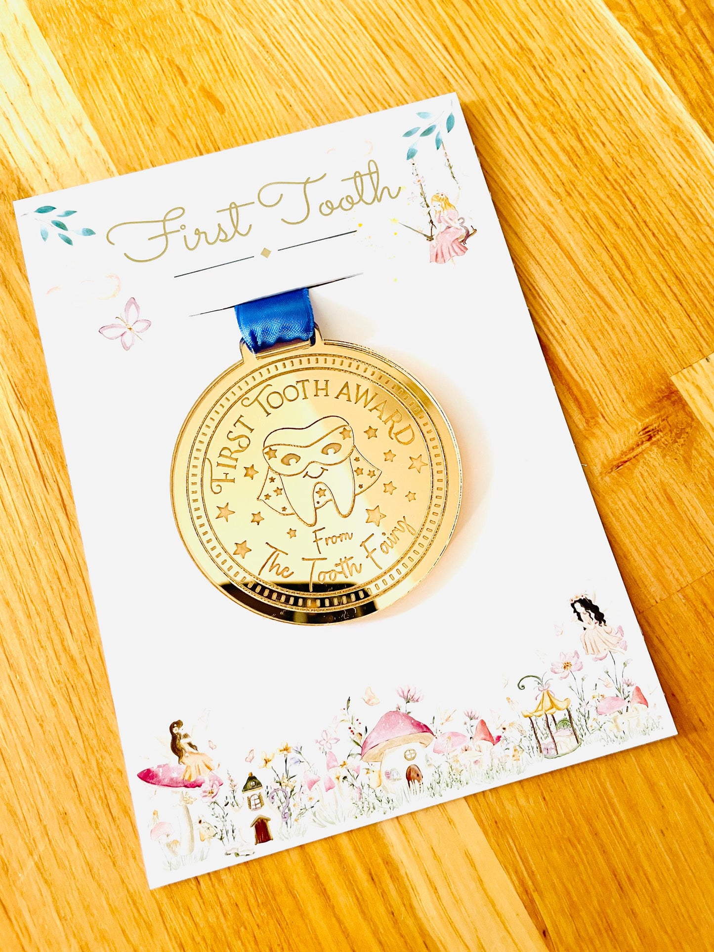 SUPERHERO FIRST Tooth Fairy Medal and Tooth Fairy Letter with Tooth Fairy Gold Coin. Boys First Tooth Fairy Kit. 1st Tooth Fairy Dust