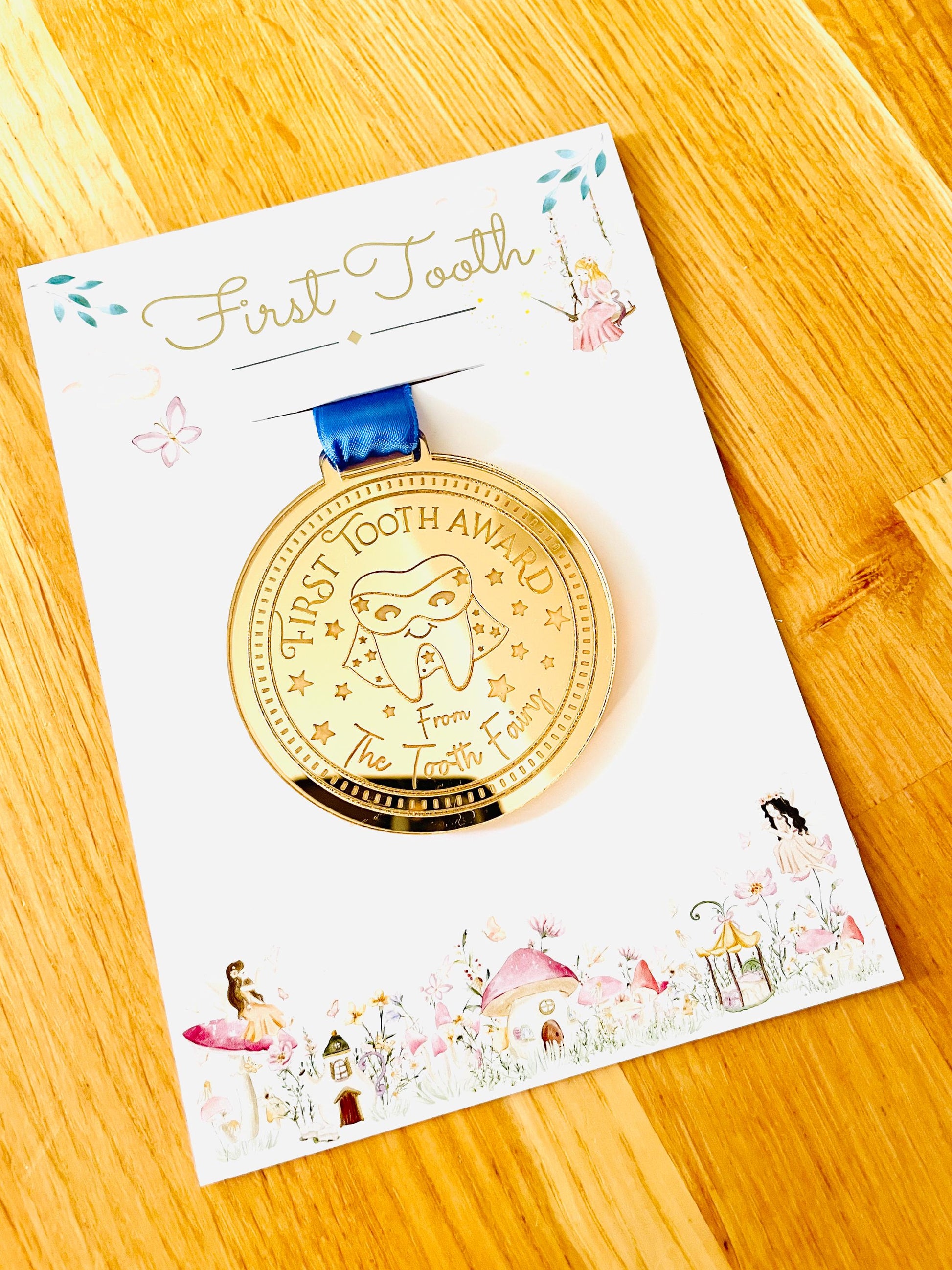 SUPERHERO FIRST Tooth Fairy Medal and Tooth Fairy Letter with Tooth Fairy Gold Coin. Boys First Tooth Fairy Kit. 1st Tooth Fairy Dust