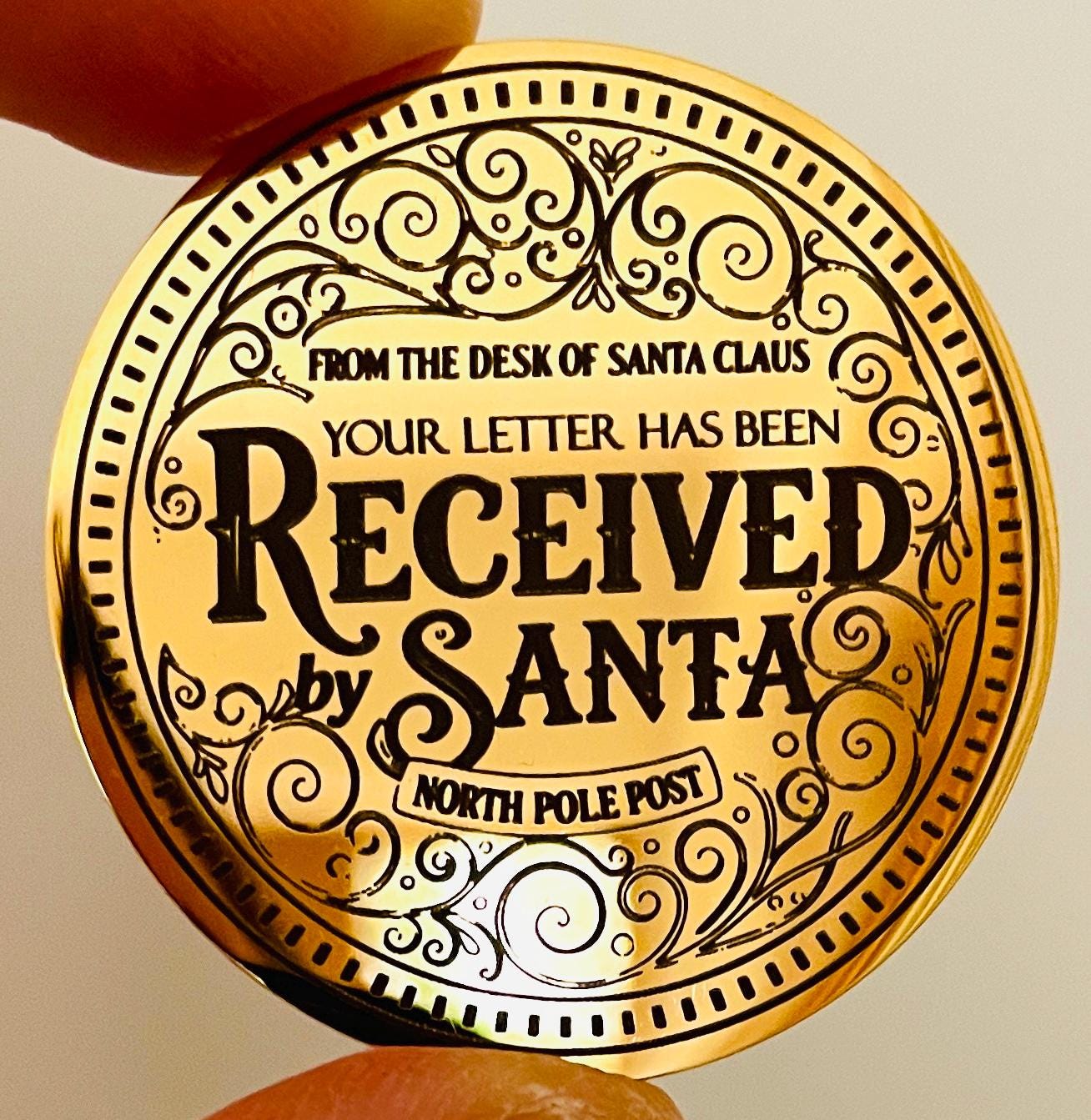Santa Has Received Your Letter! Honorary Elf™ Collection Official North Pole Post Notice! Father Christmas Version Too! Santa Christmas Coin