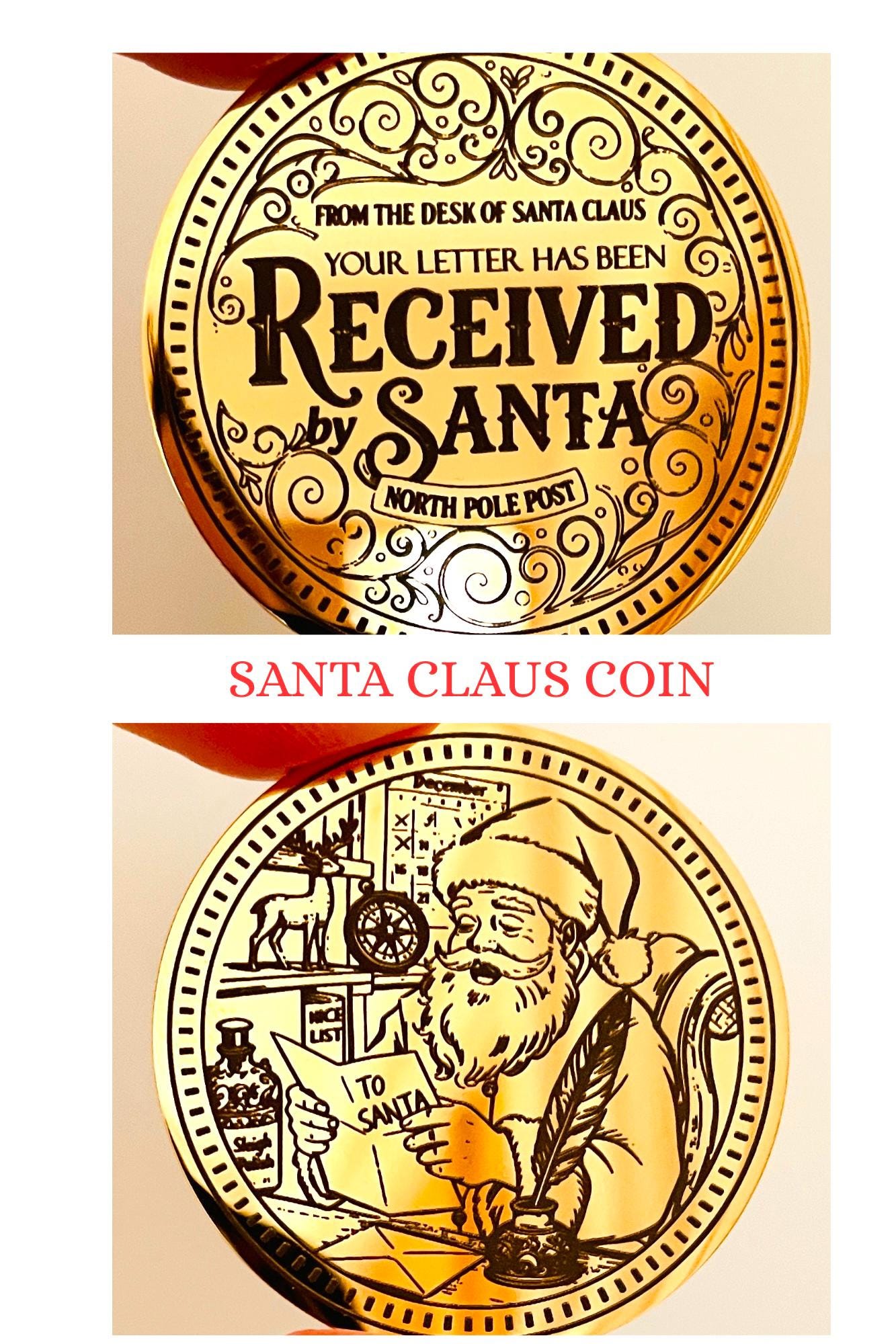 Santa Has Received Your Letter! Honorary Elf™ Collection Official North Pole Post Notice! Father Christmas Version Too! Santa Christmas Coin