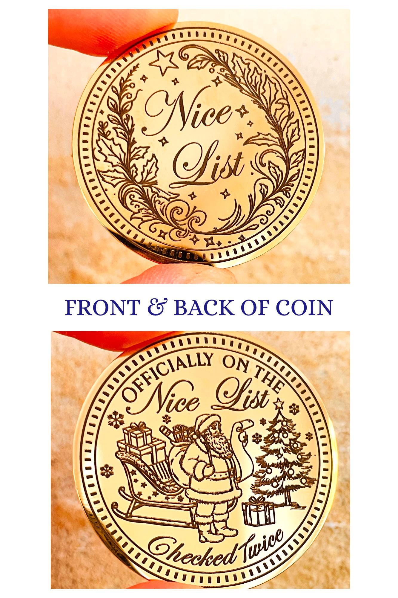 Santa Nice List Coin: HONORARY ELF™ Collection! Christmas Santa Coin for leaving as a Stocking Filler or Christmas Eve Box idea