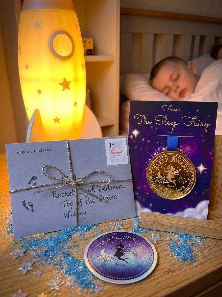 Sleep in your Own Bed Kit- Sleep Fairy Bedtime Reward Set with Dream Coin & Sleep Medal | Includes Sleep Chart with Encouragement Letters __etsy:8105639739