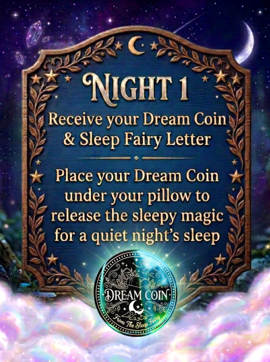 Sleep in your Own Bed Kit- Sleep Fairy Bedtime Reward Set with Dream Coin & Sleep Medal | Includes Sleep Chart with Encouragement Letters __etsy:8105557823