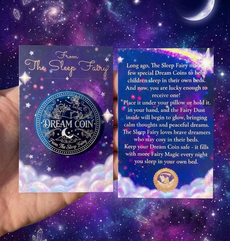 Sleep in your Own Bed Kit- Sleep Fairy Bedtime Reward Set with Dream Coin & Sleep Medal | Includes Sleep Chart with Encouragement Letters __etsy:8057935264