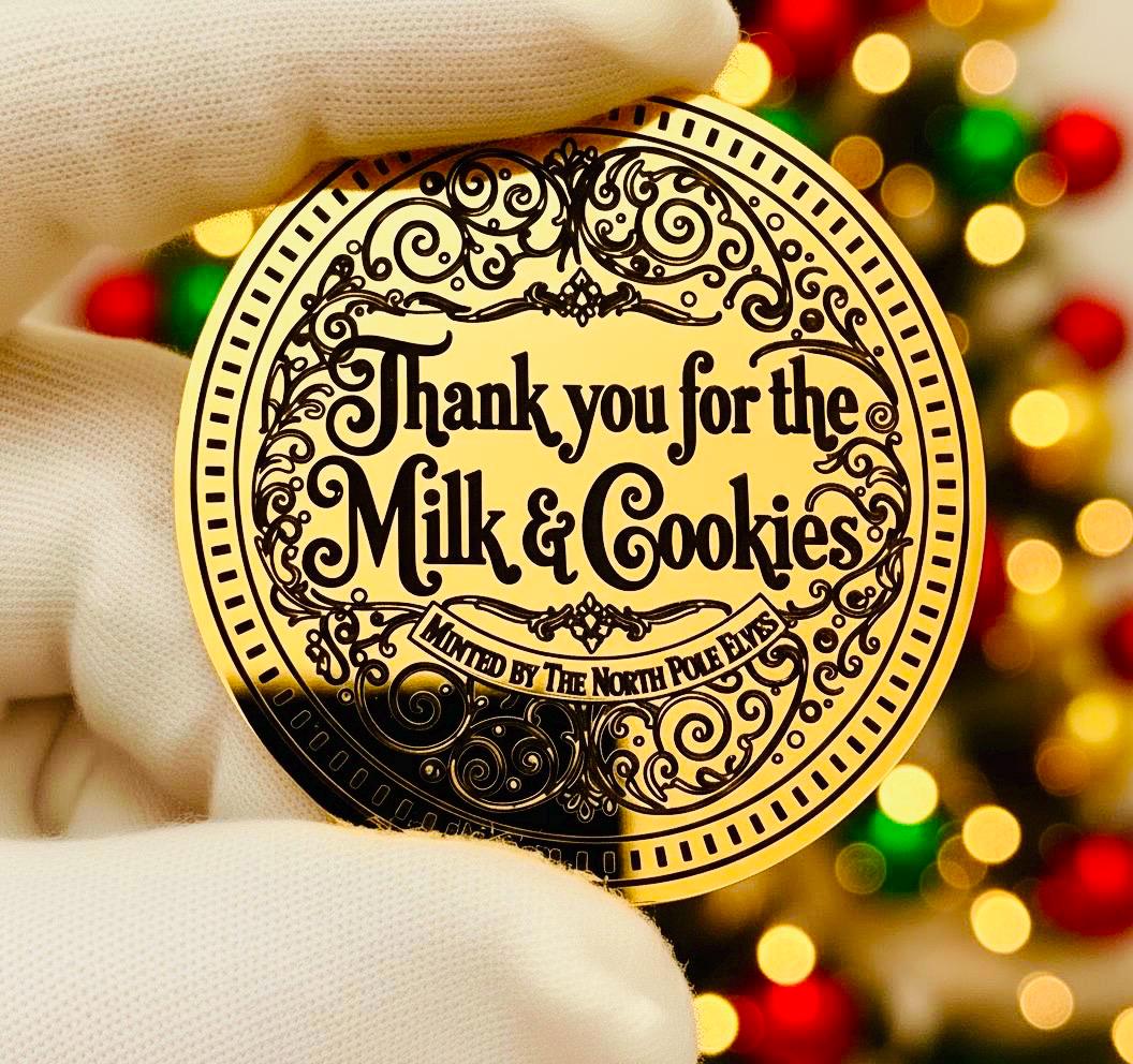 THANK YOU For The Milk & Cookies Father Christmas Gold Coin! Honorary Elf™ Collection. Leave on Father Christmas’ Treat Plate