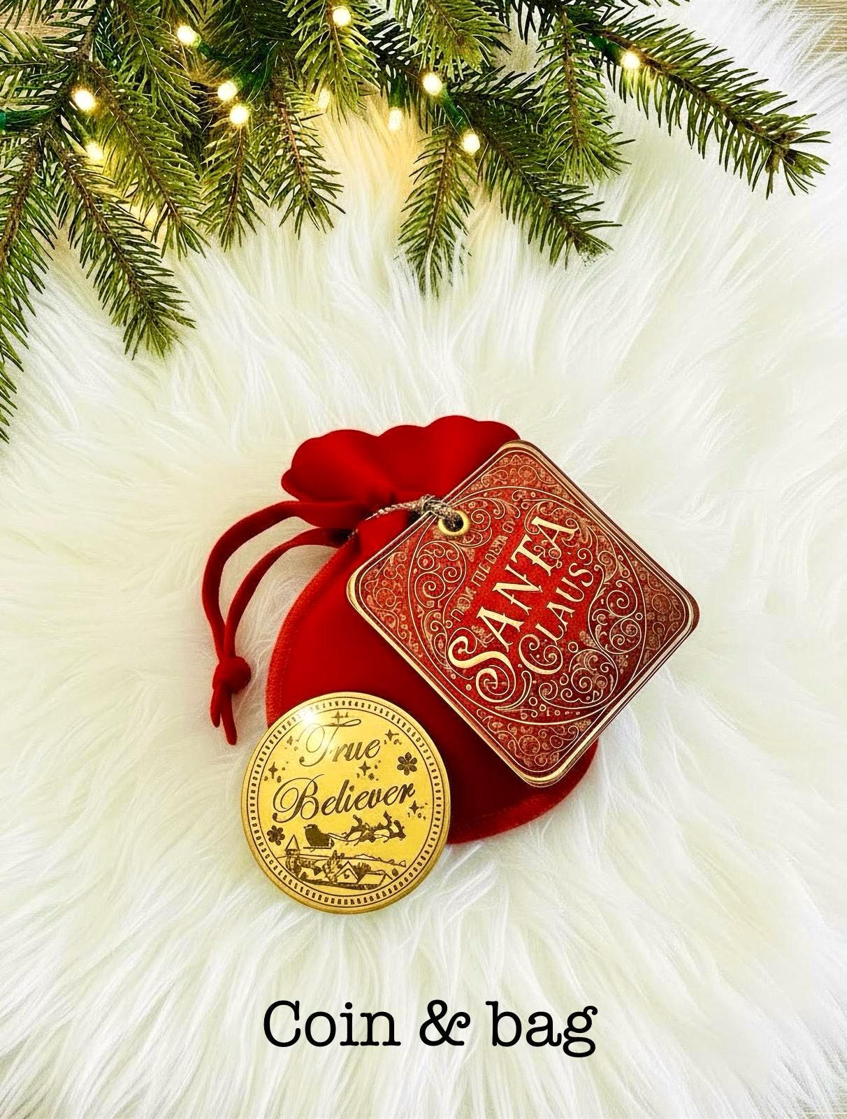 TRUE BELIEVER Christmas Coin from Honorary Elf™ Collection! Christmas Santa Coin for leaving as a Stocking Filler or Christmas Eve Box idea