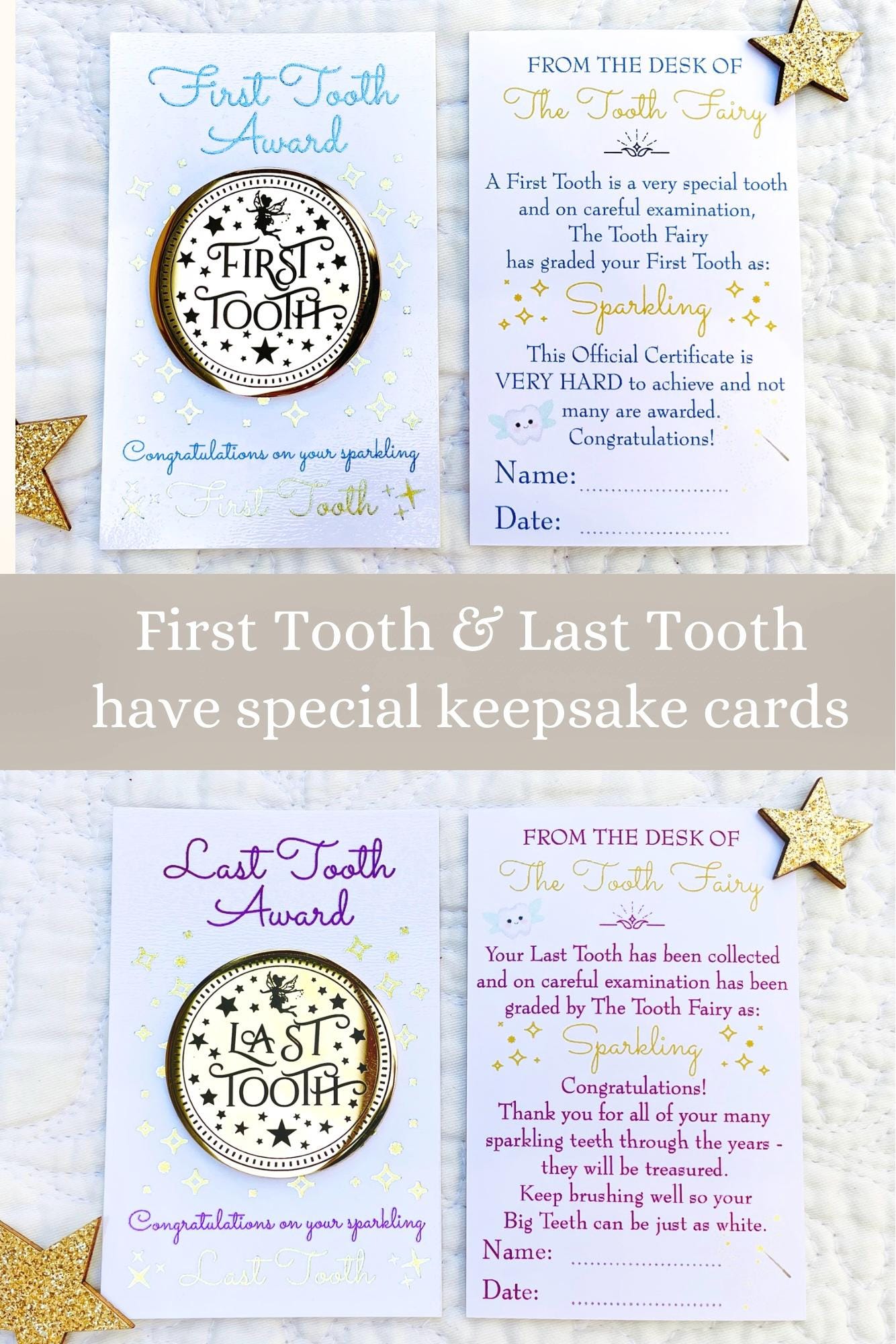 Tooth Fairy Gold Coin- Gift from the Tooth Fairy, Tooth Fairy Certificate, First Tooth Fairy Certificate, 1st Tooth Fairy Kit! Last Tooth